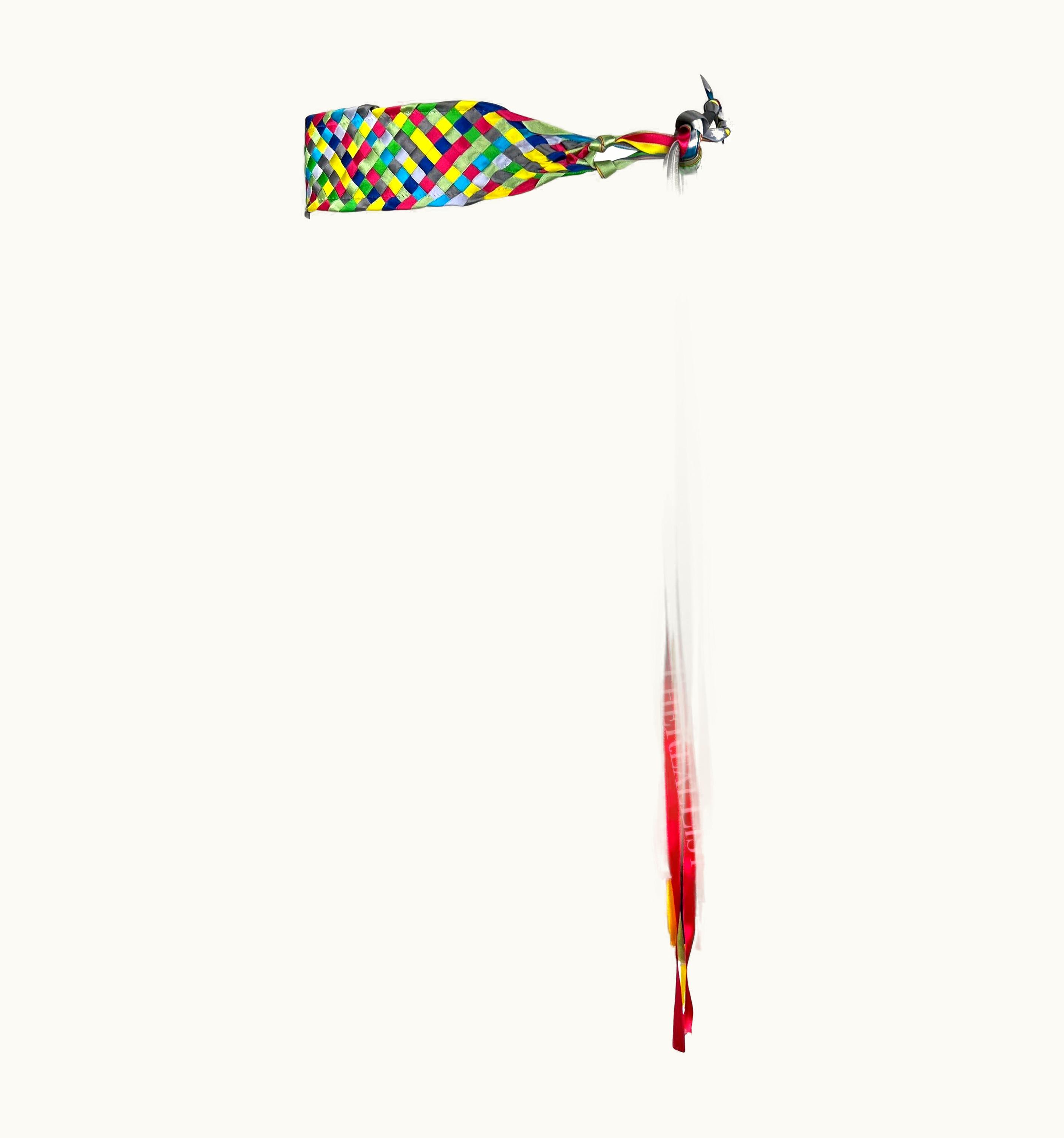 Dolce & Gabbana S/S 2002 Dolce & Gabbana Runway Multicolor Woven Silk Ribbon Belt