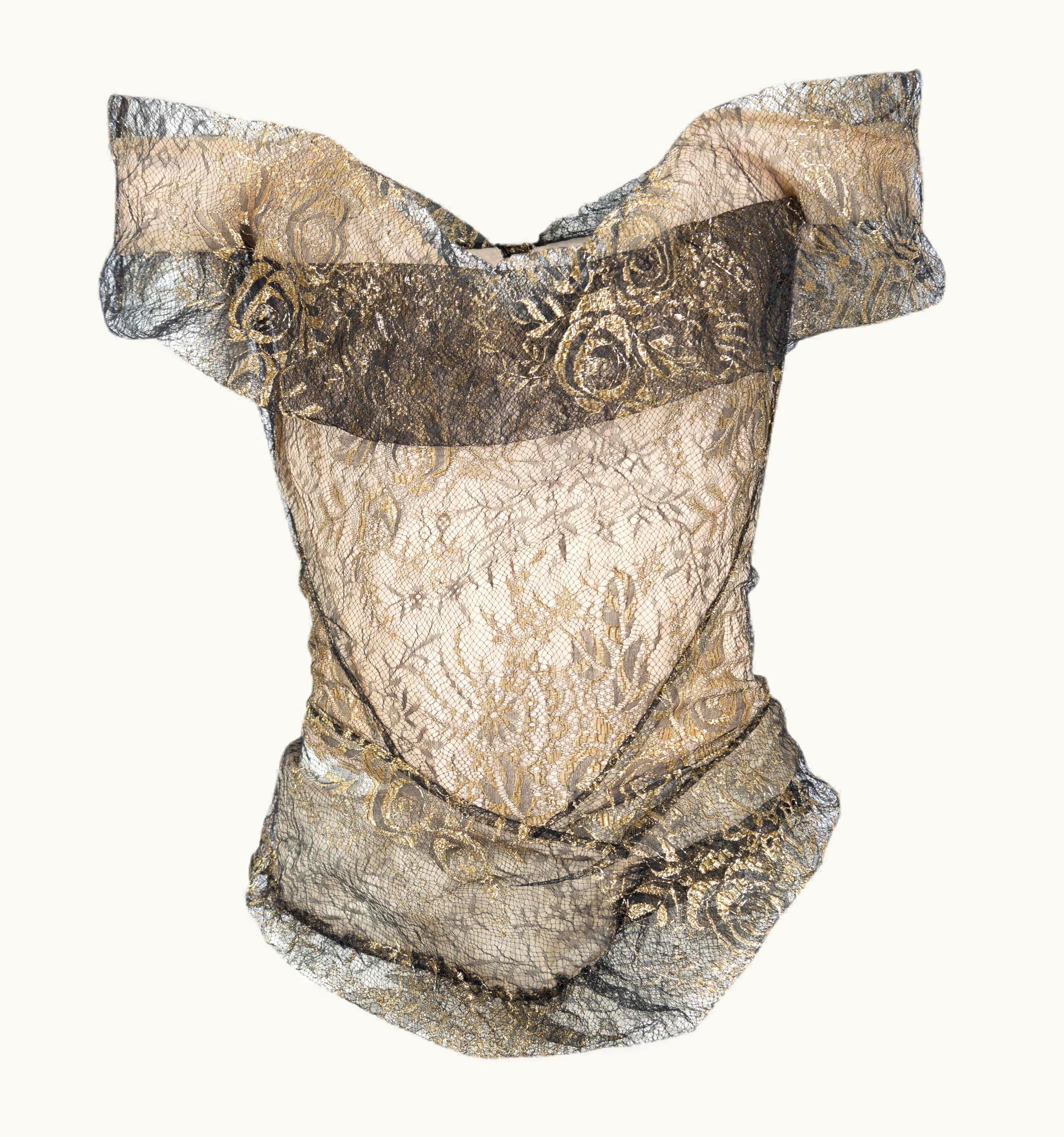 Vivienne Westwood Vivienne Westwood Black And Golden Lace Corset - '00s