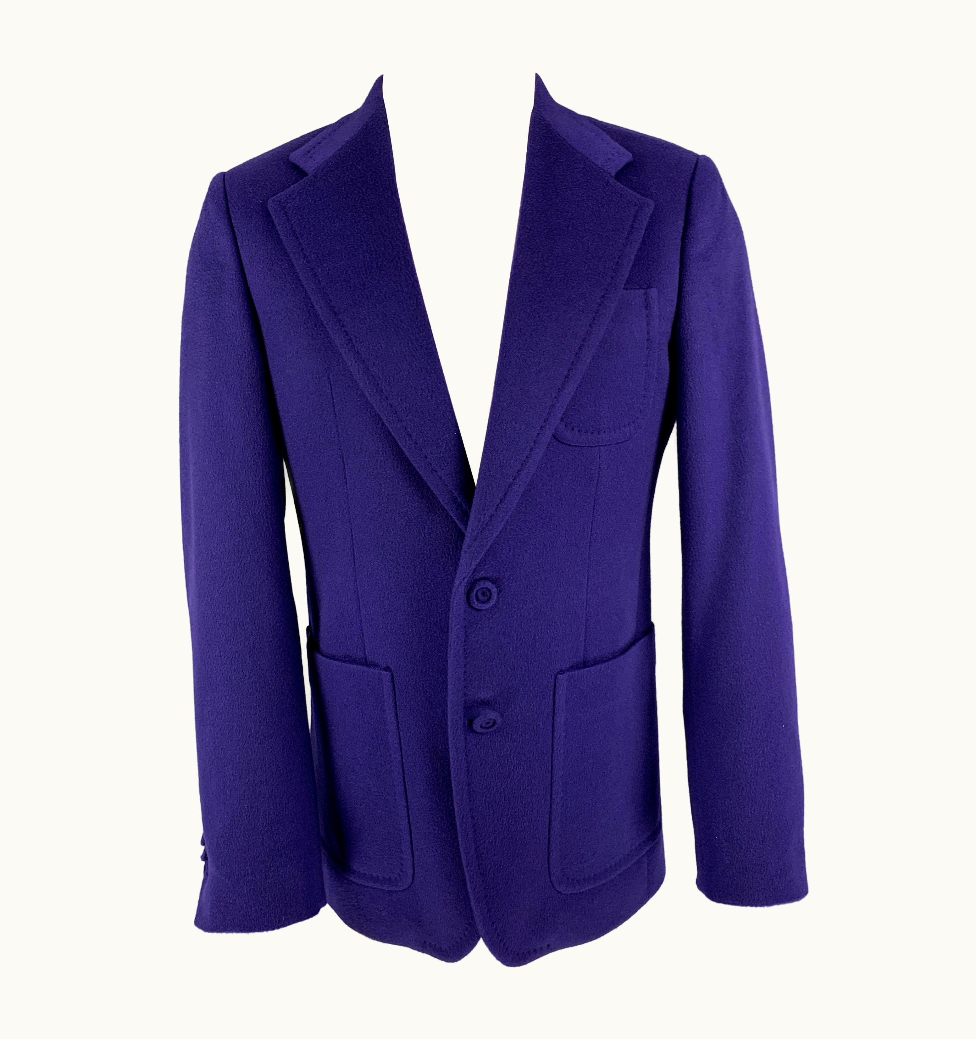 Roberto Cavalli Roberto Cavalli Purple Cashmere Notch Lapel Sport Coat