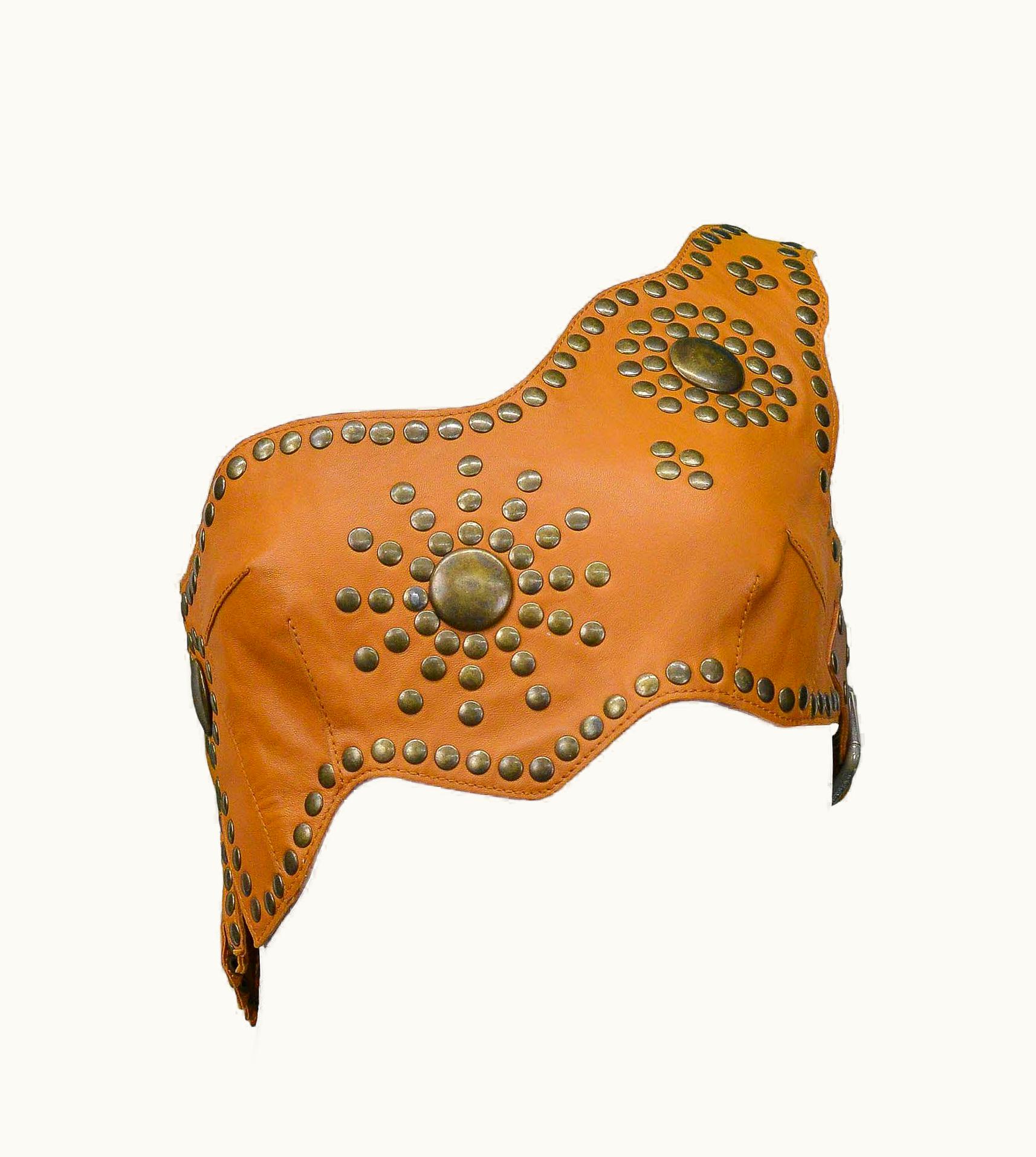 Dolce & Gabbana Dolce & Gabbana Leather Studded One Shoulder Bra Top 2003