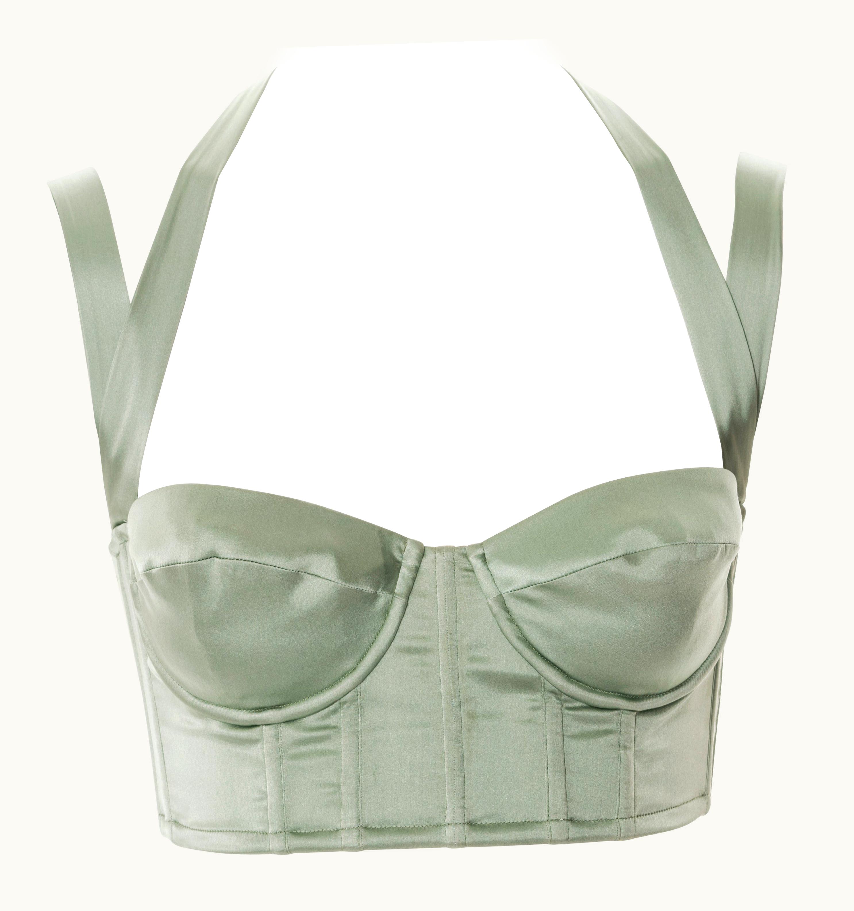 Roberto Cavalli Roberto Cavalli Sage Green Silk Corset, S/S 2004