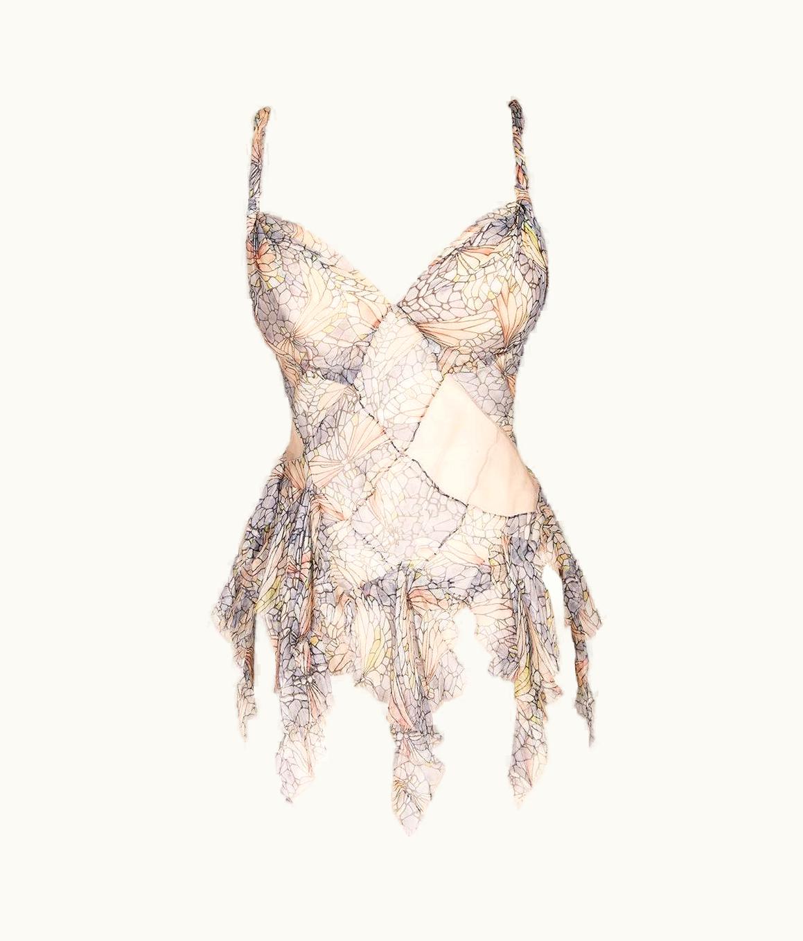 Alexander McQueen S/S 2004 Alexander McQueen Butterfly Silk Tank Top