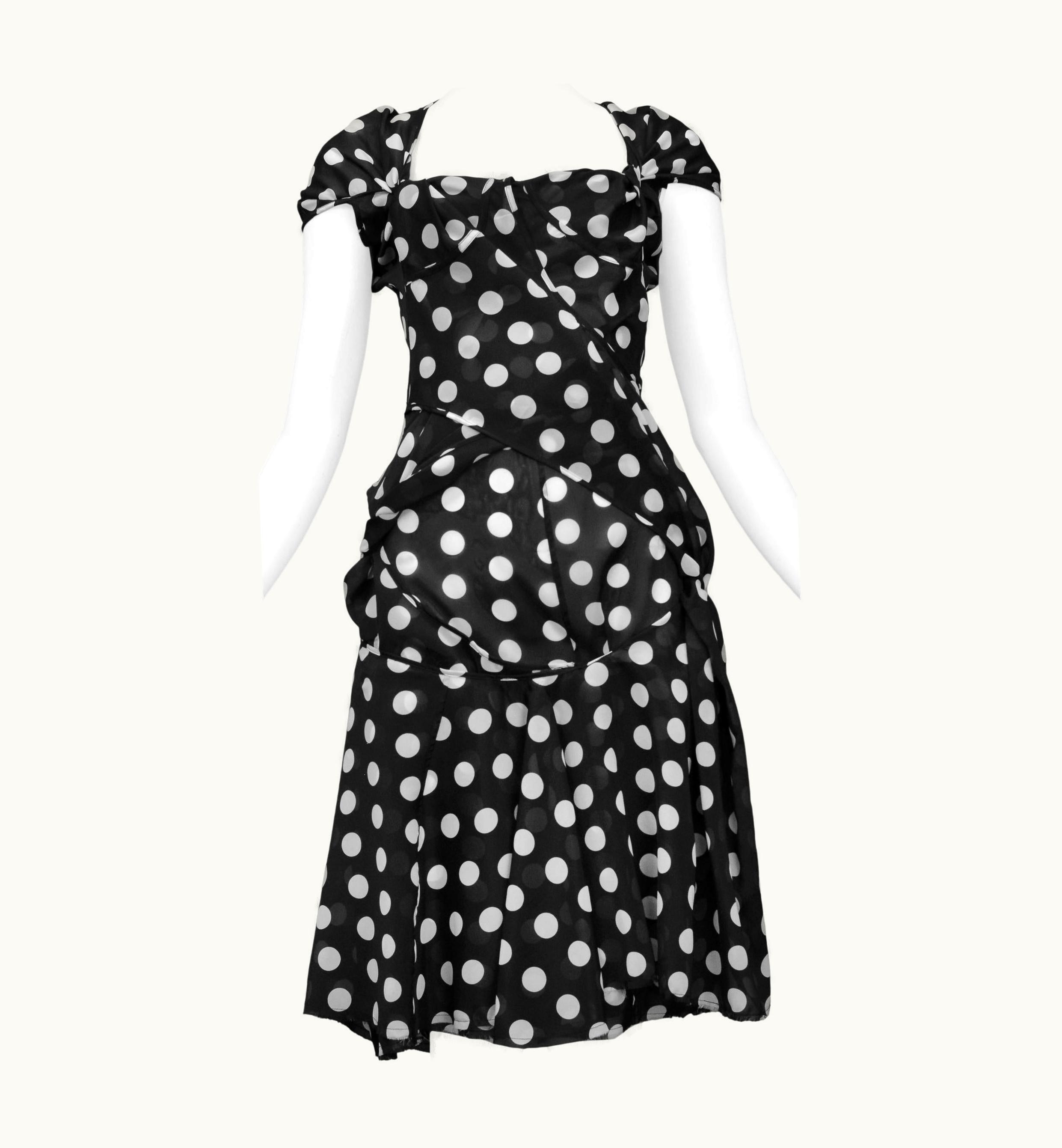Junya Watanabe Junya Watanabe Black & White Polka Dot Concept Dress 2004