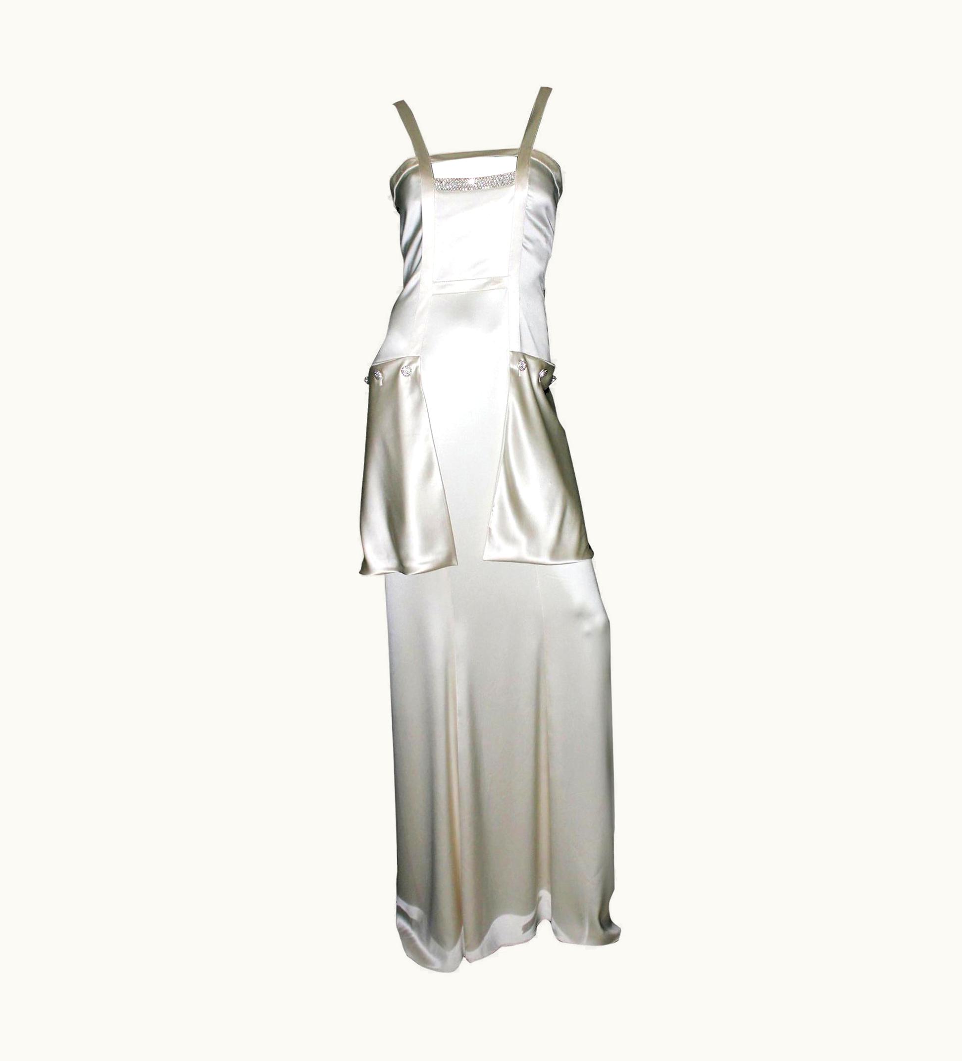 Valentino Valentino Silk Crystal Evening Wedding Bridal Goddess Gown Dress 2004