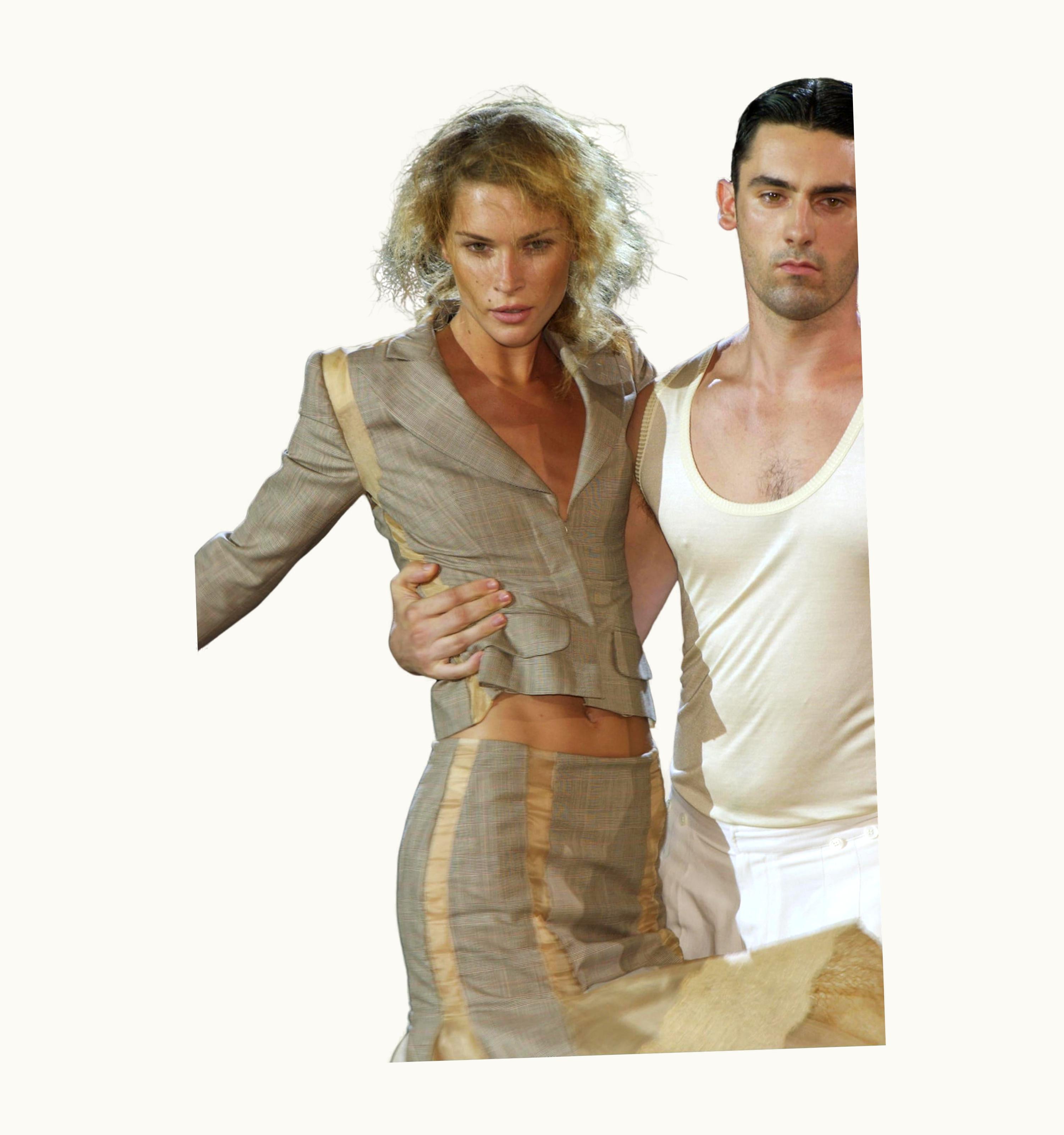 Alexander McQueen Alexander McQueen Deliverance 2004 S/S Runway Couture Check Suit Pants Costume