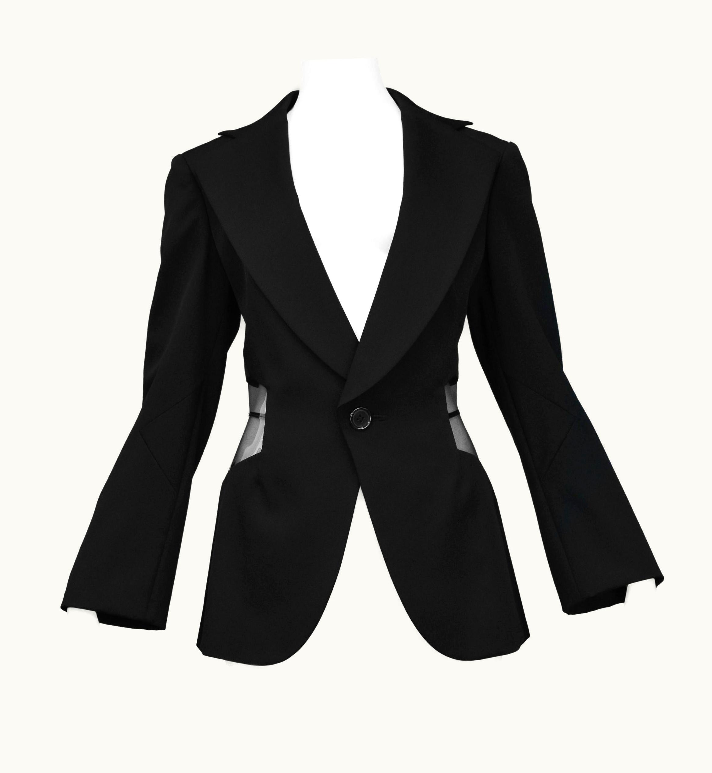 Junya Watanabe Junya Watanabe Black Blazer With Vinyl Insets 2005