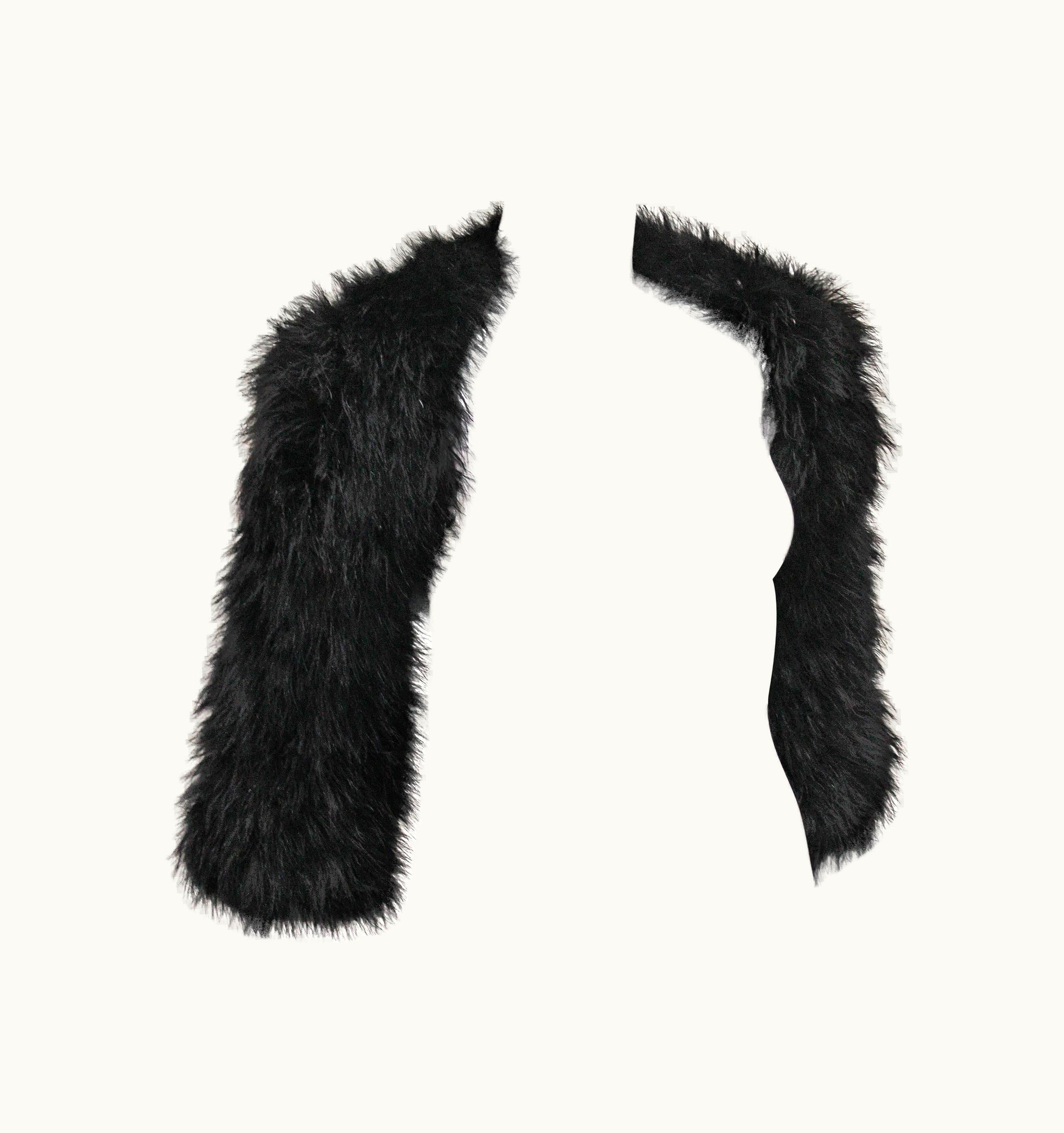 Alexander McQueen Alexander McQueen Black Marabou Fur Bolero Jacket C 2005