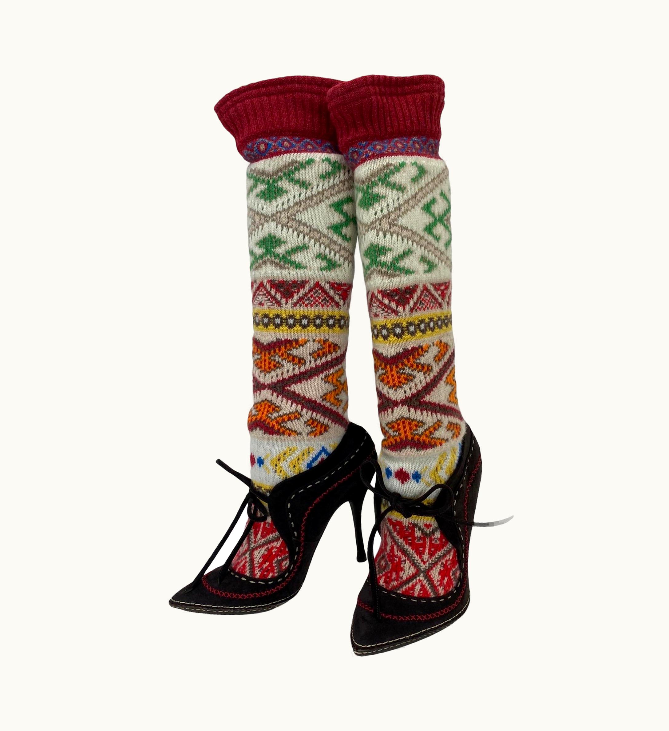 Alexander McQueen Alexander McQueen AW 2005 Norwegian Ethnic Knitted Boots