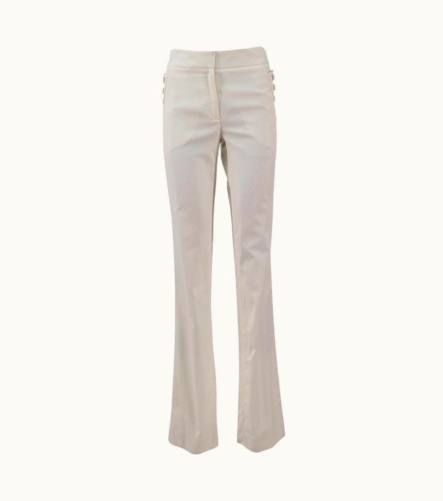 John Galliano John Galliano S/S-2005 Cotton And Silk Officer Pants With Contrast Piping