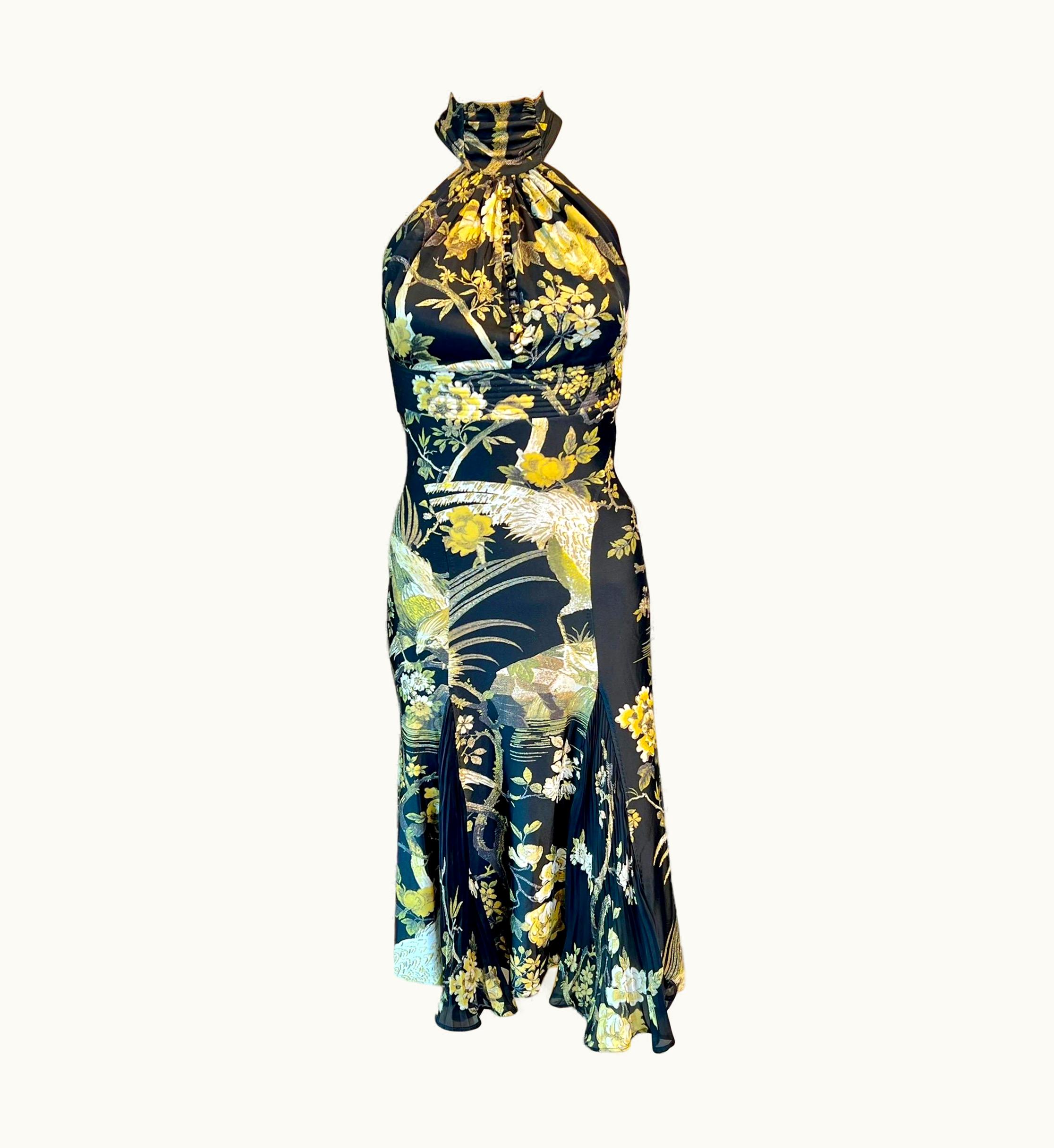 Roberto Cavalli Roberto Cavalli AW 2006 Floral Print Midi Dress