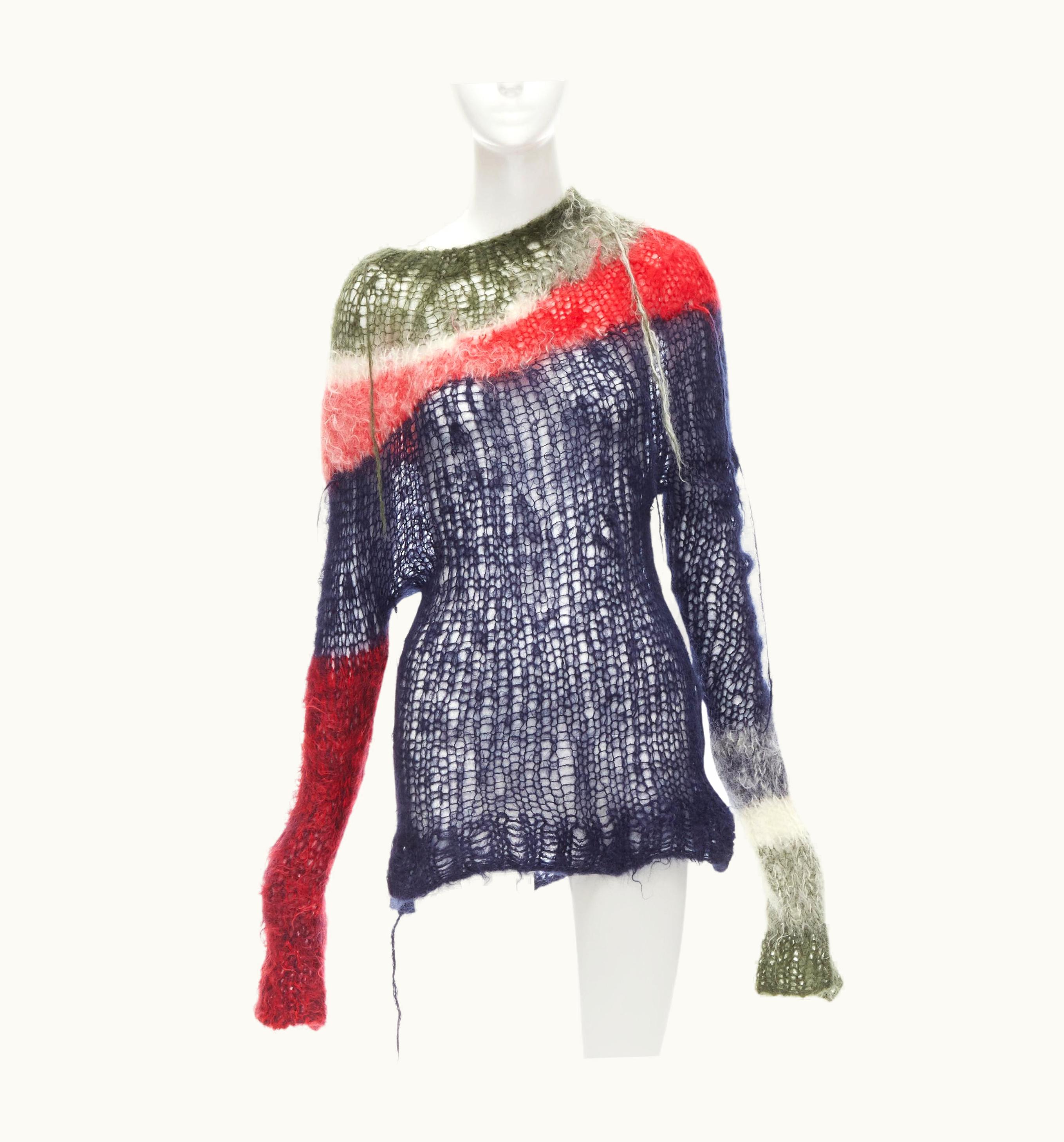 Junya Watanabe Junya Watanabe 2006 Runway Punk Loose Knit Wool Distressed Punk Sweater