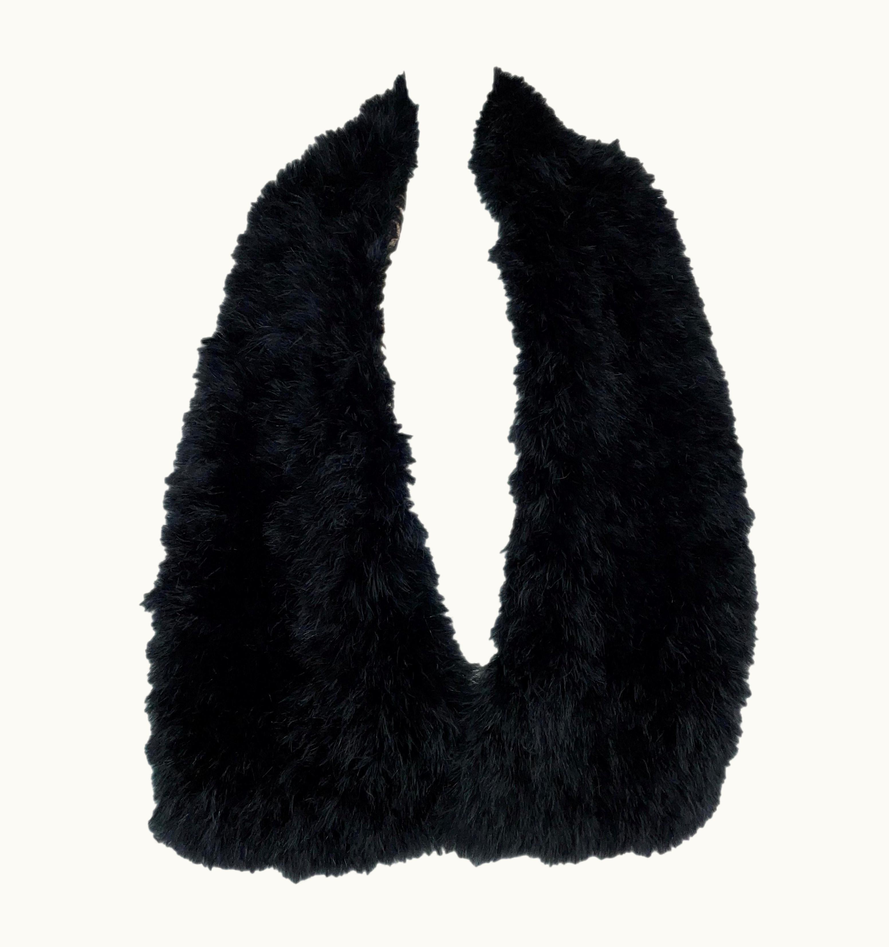 Roberto Cavalli AW 2006 Roberto Cavalli Black Feather Wide Long Boa Wrap Stole