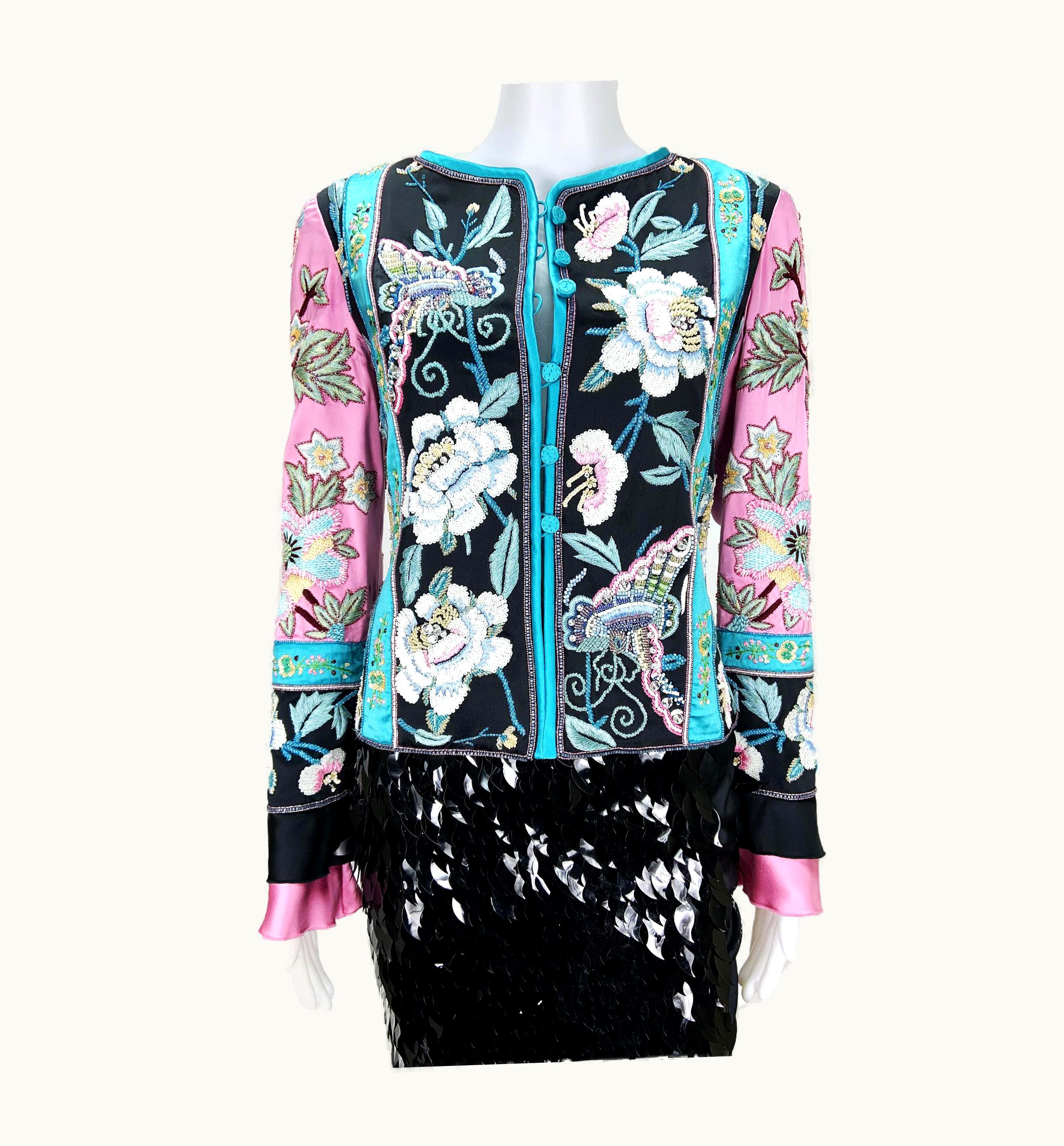 Valentino Valentino S/S 2006 Runway Silk Fully Beaded & Embroidered Jacket Blazer