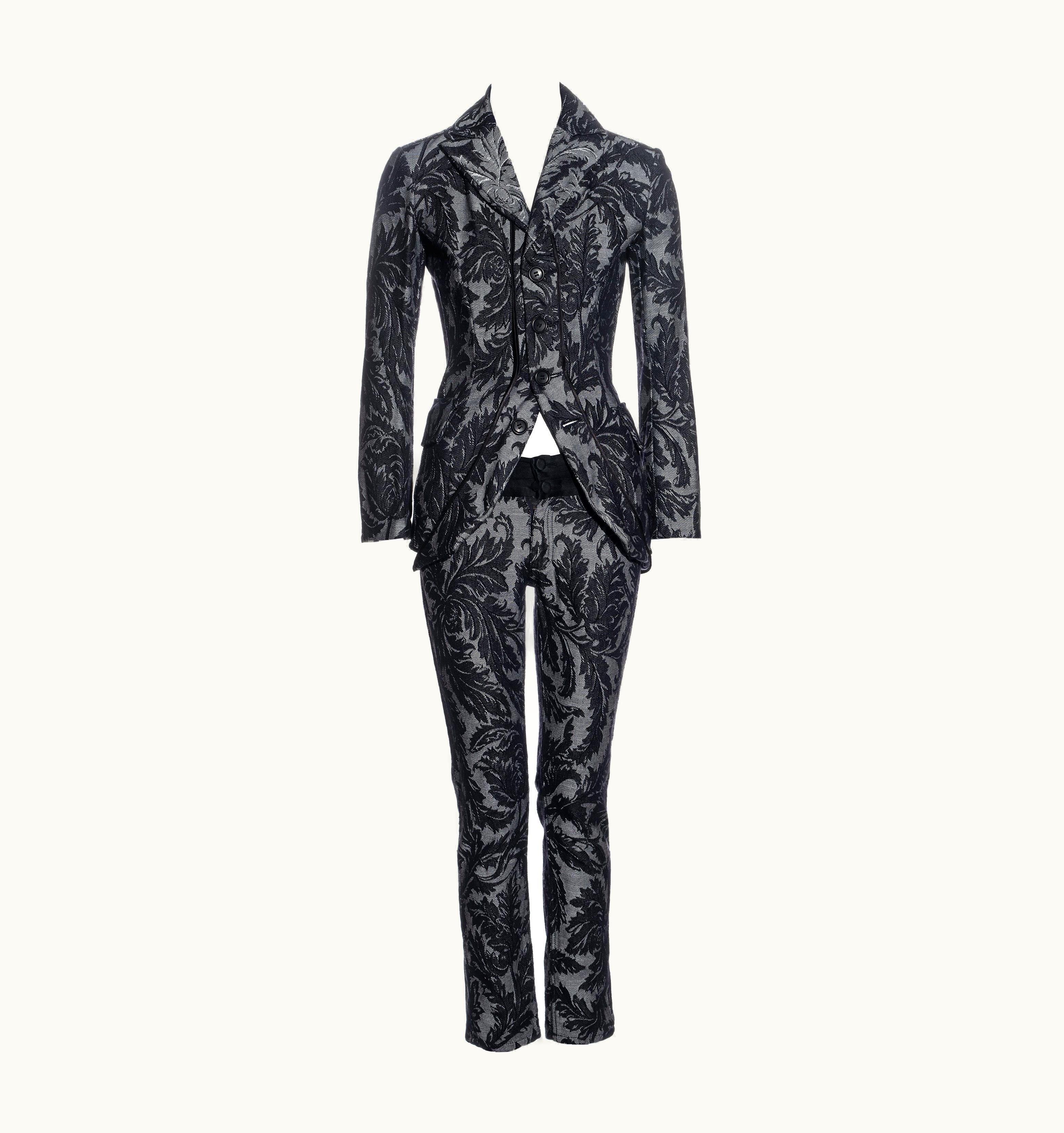 Junya Watanabe Junya Watanabe Indigo Denim Brocade Tailcoat Jacket And Pants Set, S/S 2007