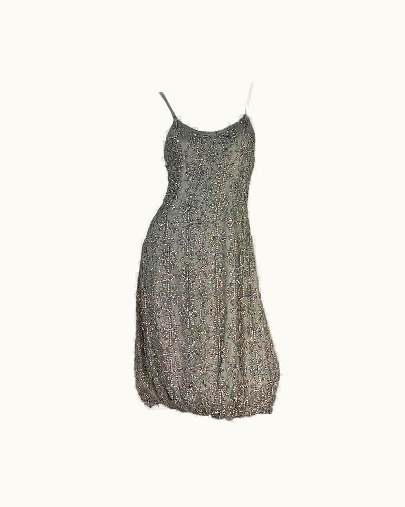 Giorgio Armani Giorgio Armani AW 2007 Dove Grey Crystal Embellished Dress It