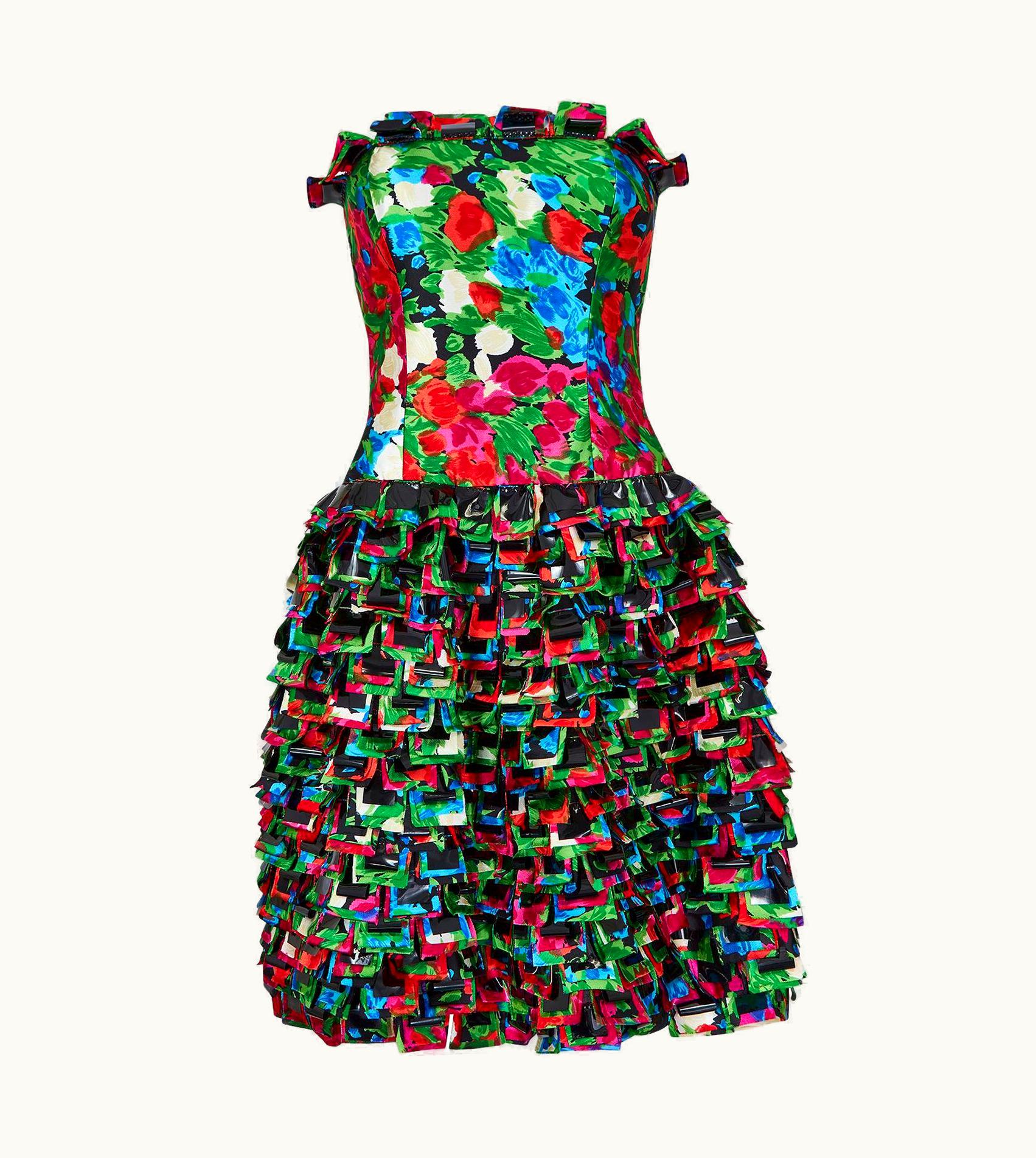 Oscar De La Renta 2008 Runway Oscar De La Renta Strapless Ruffle Tiered Dress