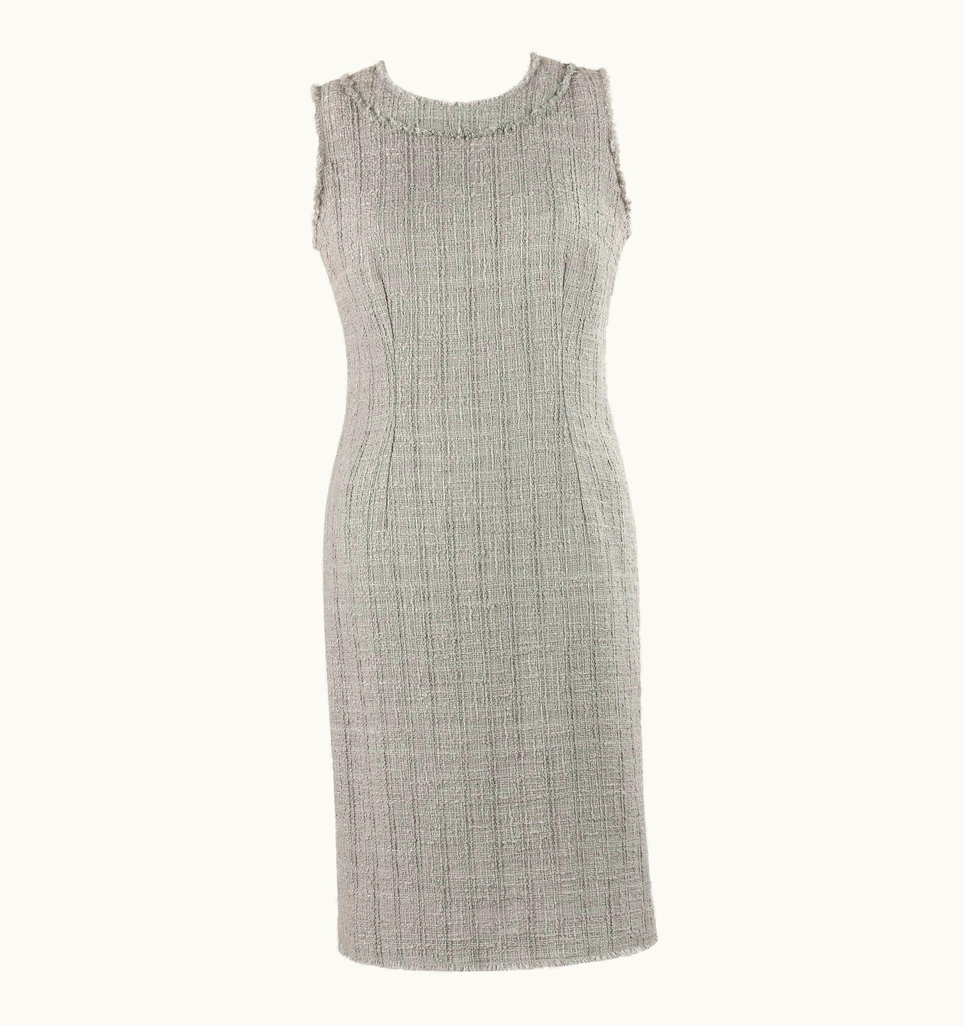 Dolce & Gabbana Dolce & Gabbana AW 2008 Gray Boucle Tweed Sleeveless Shift Dress