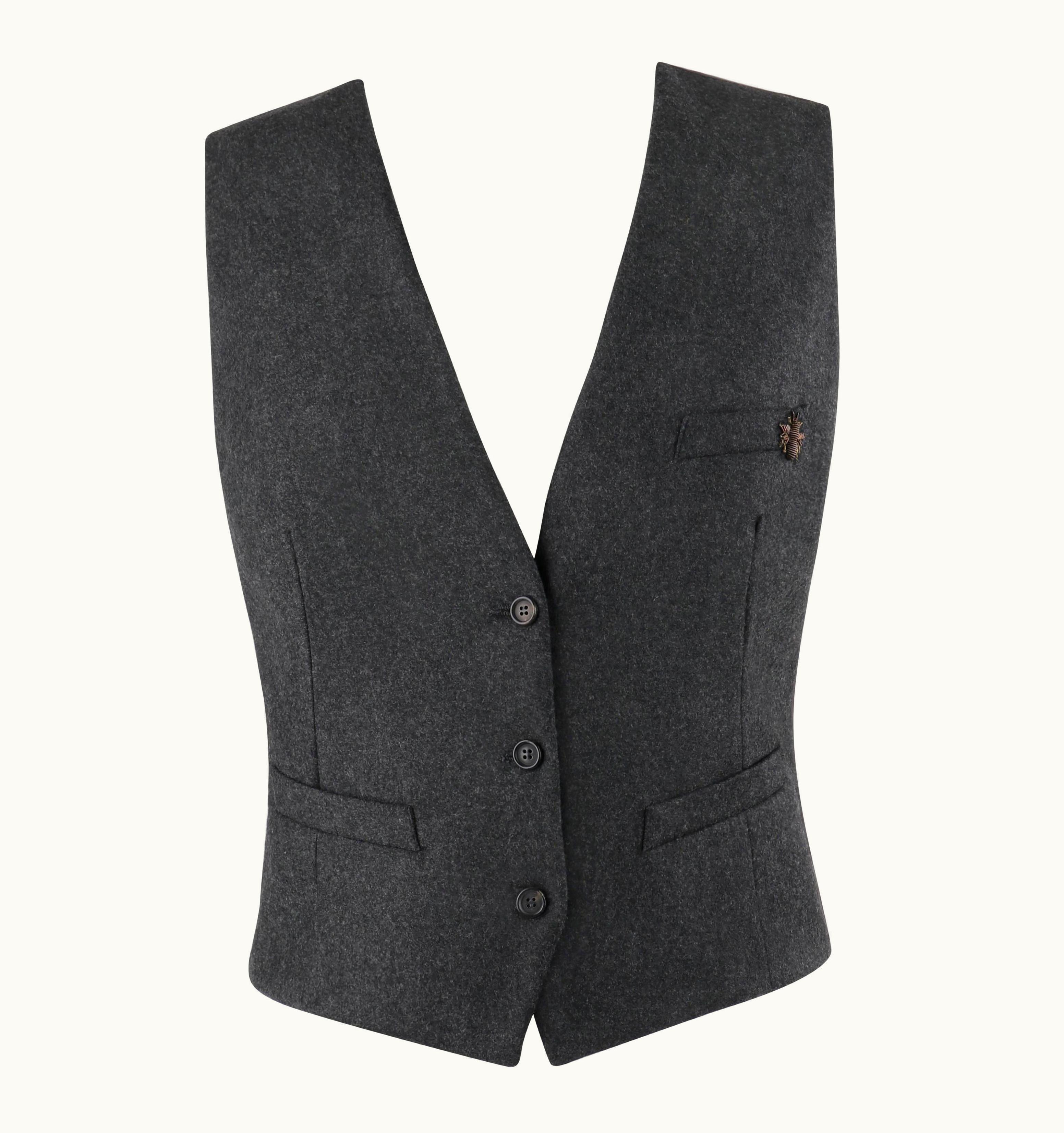 Alexander McQueen Alexander McQUEEN C.2008 Savile Row Cashmere Women' Bumble Bee Detail Vest