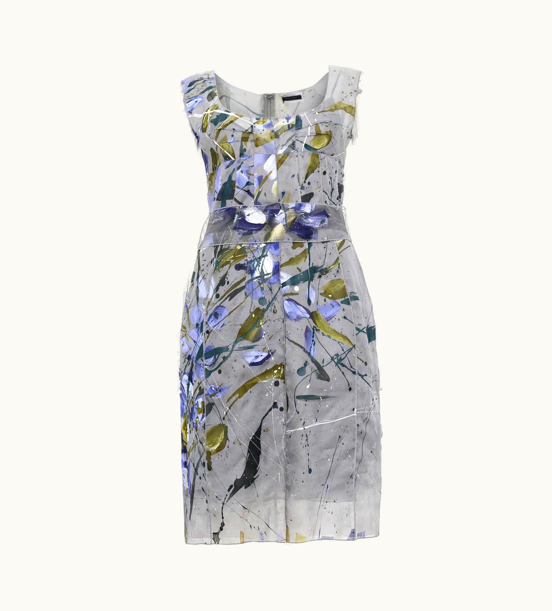 Dolce & Gabbana 2008 Dolce & Gabbana Hand Painted Limited Edition 45/150 Runway Dress Italian