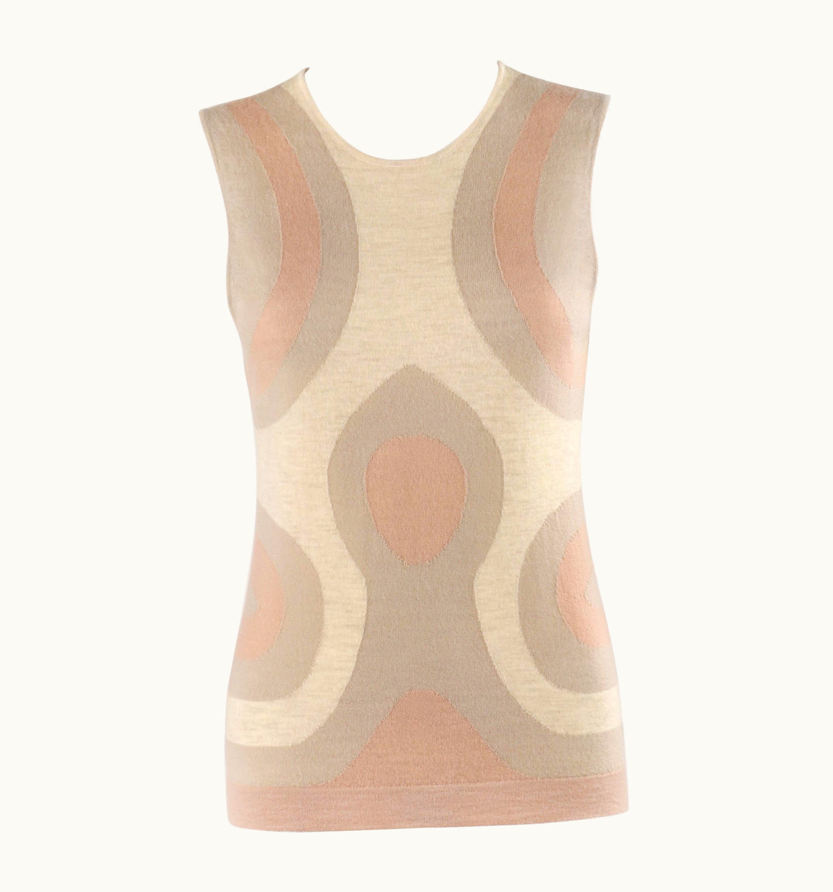 Alexander McQueen Alexander McQUEEN Resort 2009 Geometric Cashmere Knit Sleeveless Sweater Top