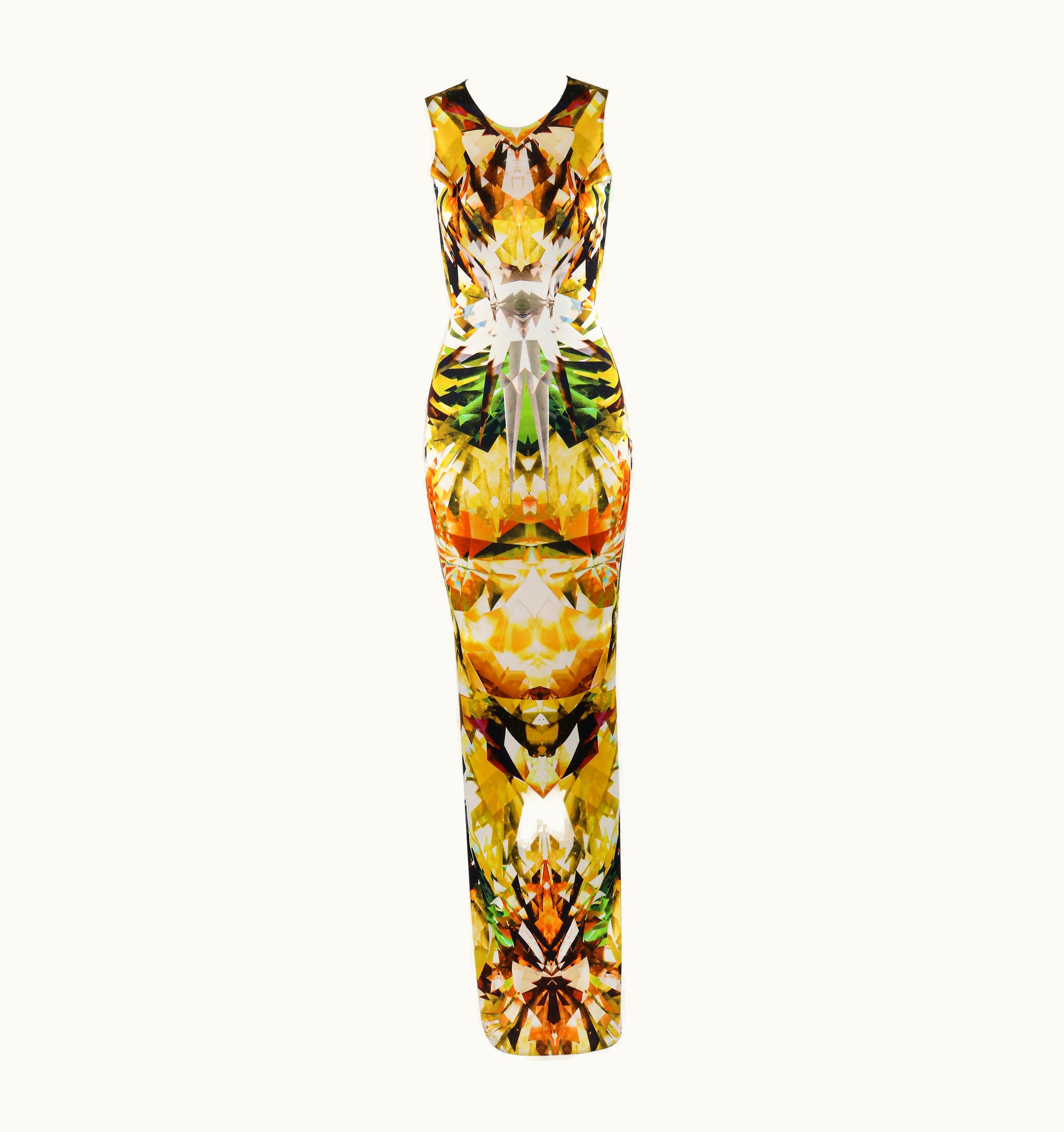 Alexander McQueen Alexander McQUEEN S/S 2009 "Natural Distinction" Crystal Kaleidoscope Maxi Dress