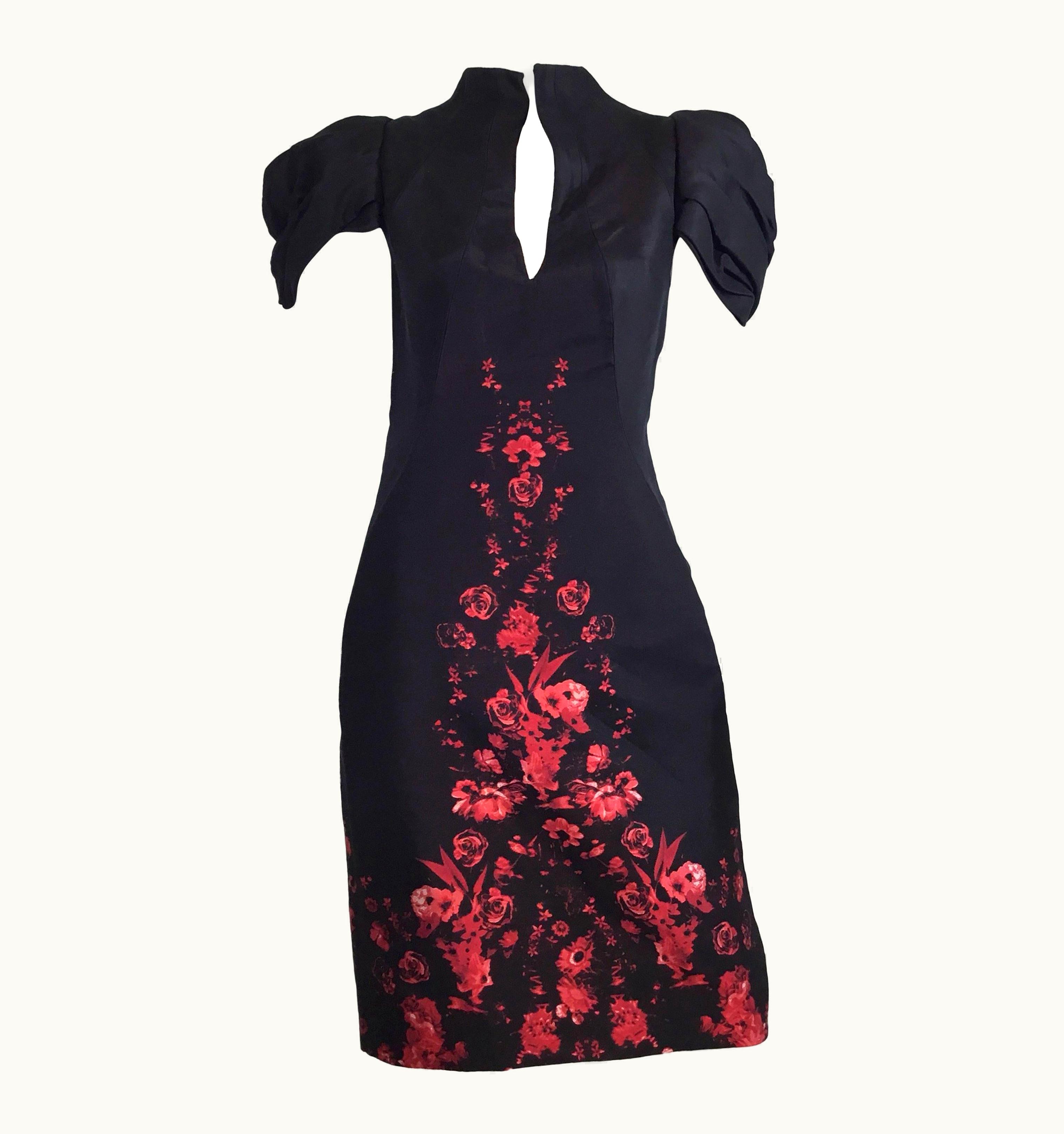 Alexander McQueen Alexander McQueen Silk Embroidered Knee-Length Wiggle Dress, Pre Fall 2009