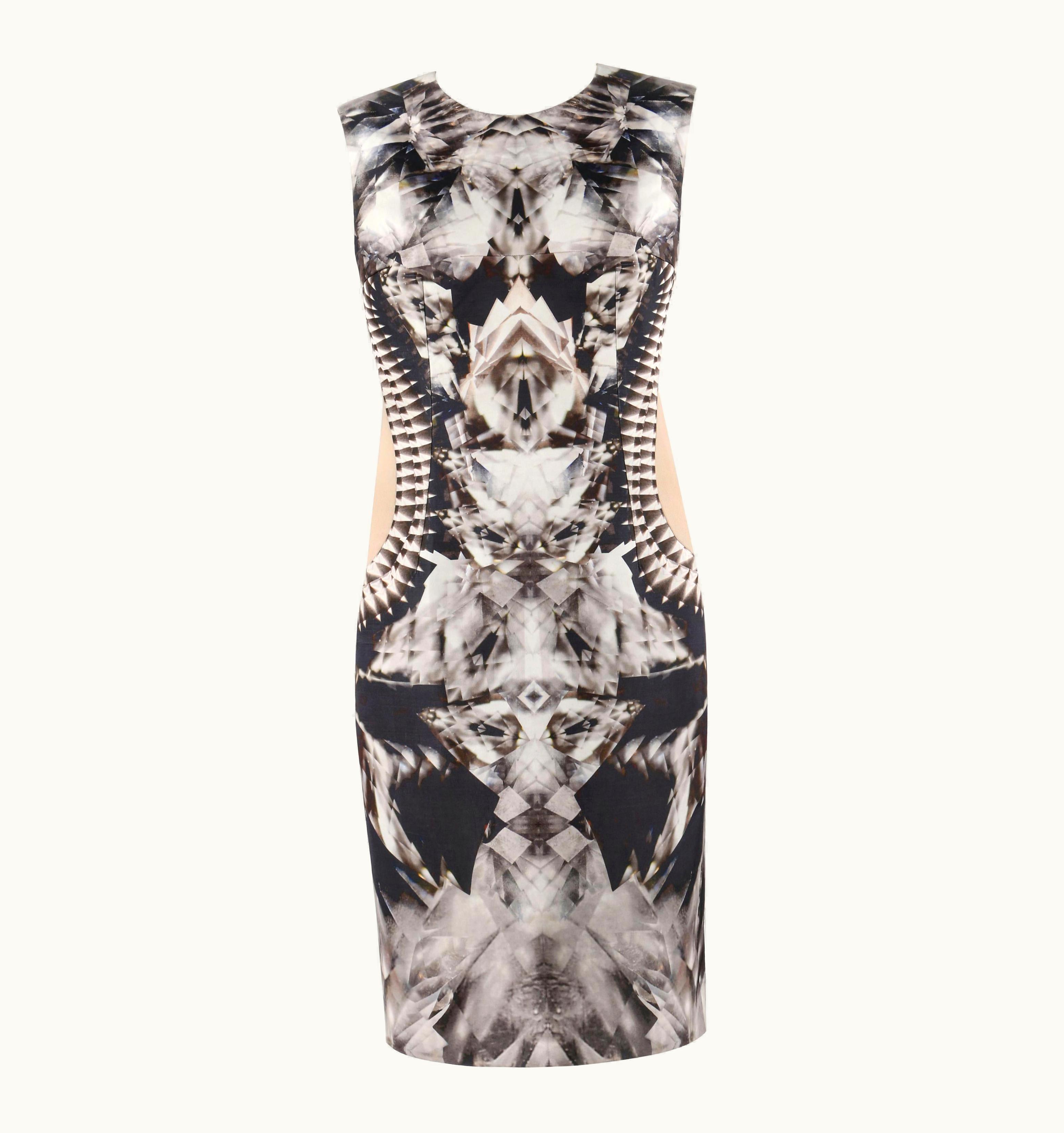 Alexander McQueen Alexander McQUEEN S/S 2009 Iconic Runway Skeleton Kaleidoscope Print Dress