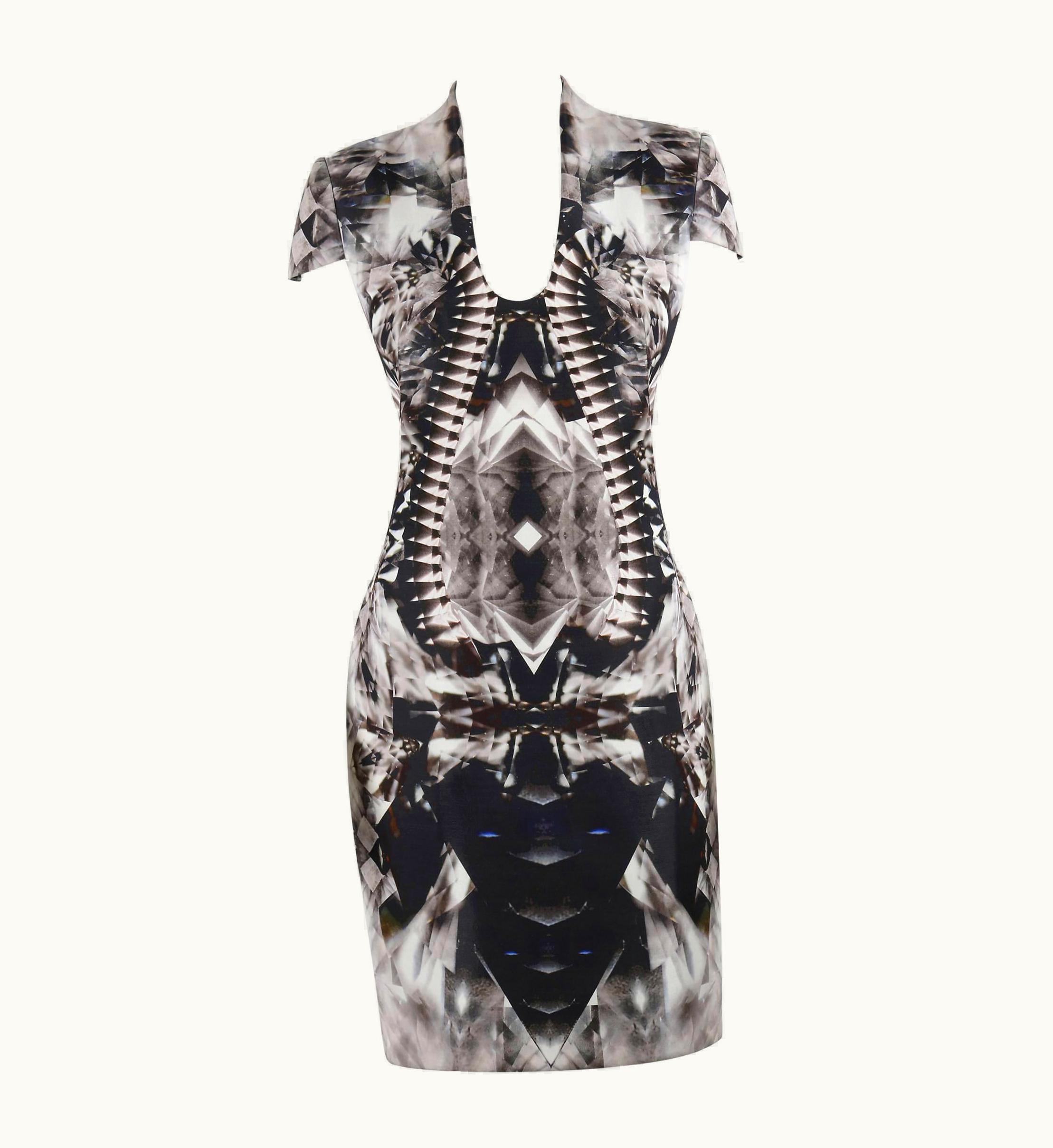 Alexander McQueen Alexander McQUEEN S/S 2009 Iconic Skeleton Kaleidoscope Print Dress