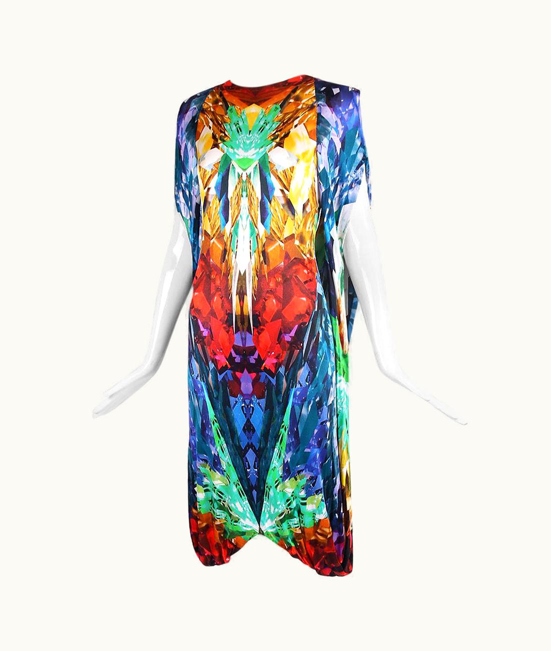 Alexander McQueen Alexander McQueen Crystal Kaleidoscope Dress w/Cape S/S 2009 Natural Distinction