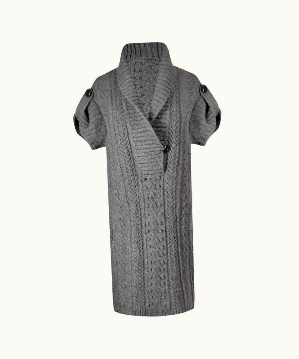 Alexander McQueen Alexander McQueen Knitted Wool Gray Dress AW 2009