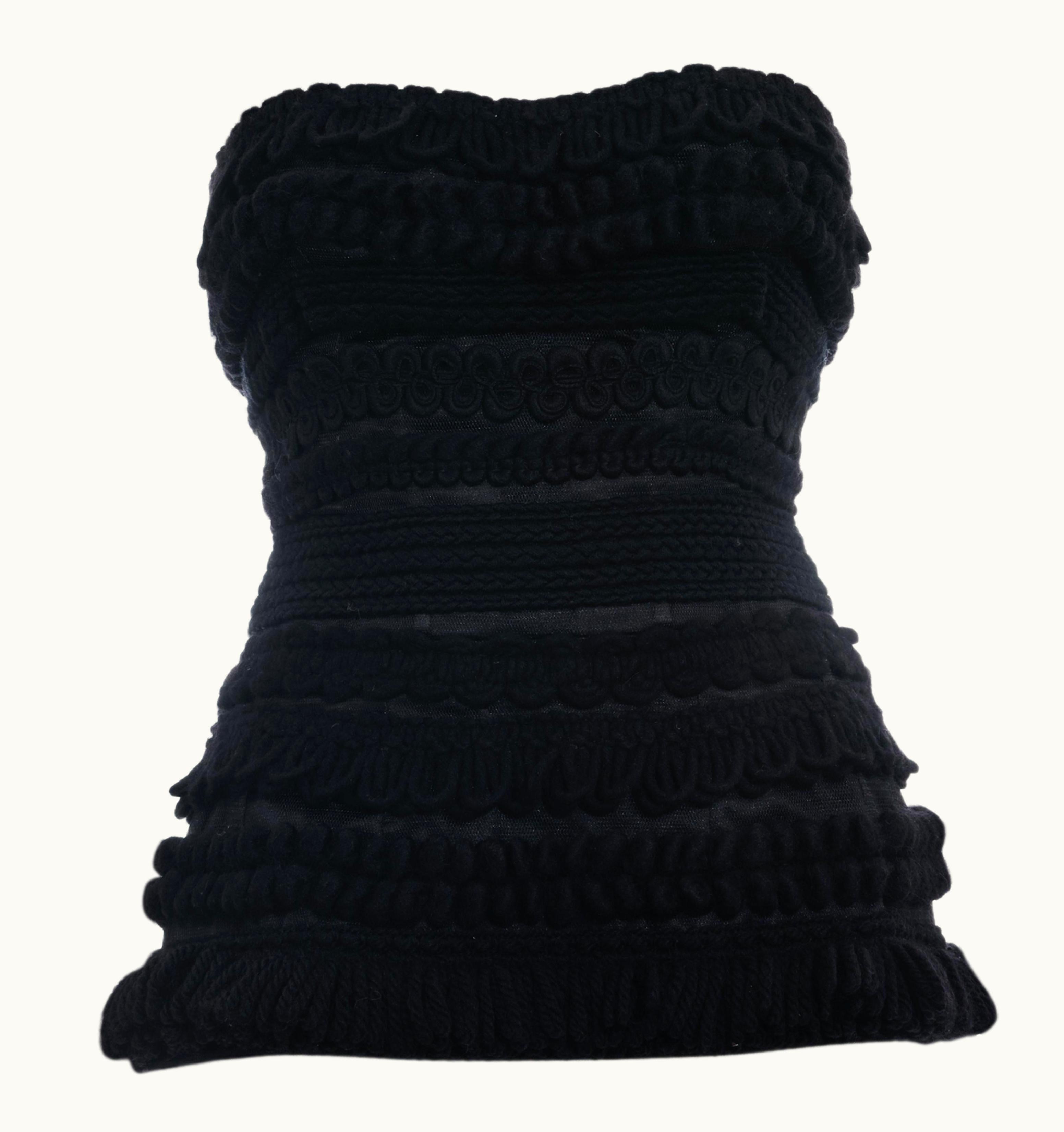 Dolce & Gabbana Dolce & Gabbana Black Knitted Wool Strapless Corset, AW 2010