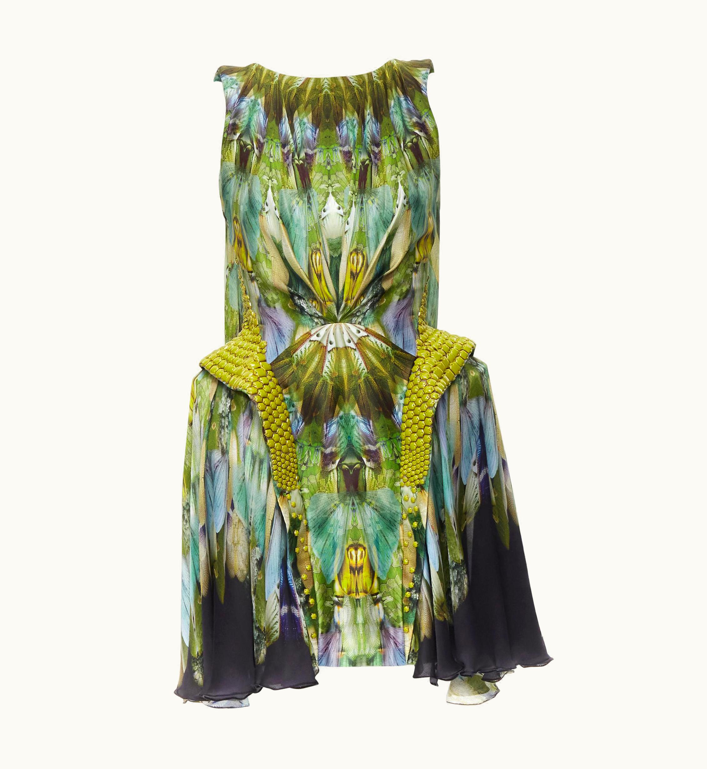 Alexander McQueen Alexander Mcqueen 2010 Runway Platos Atlantis Green Embellished Dress UZ0603367