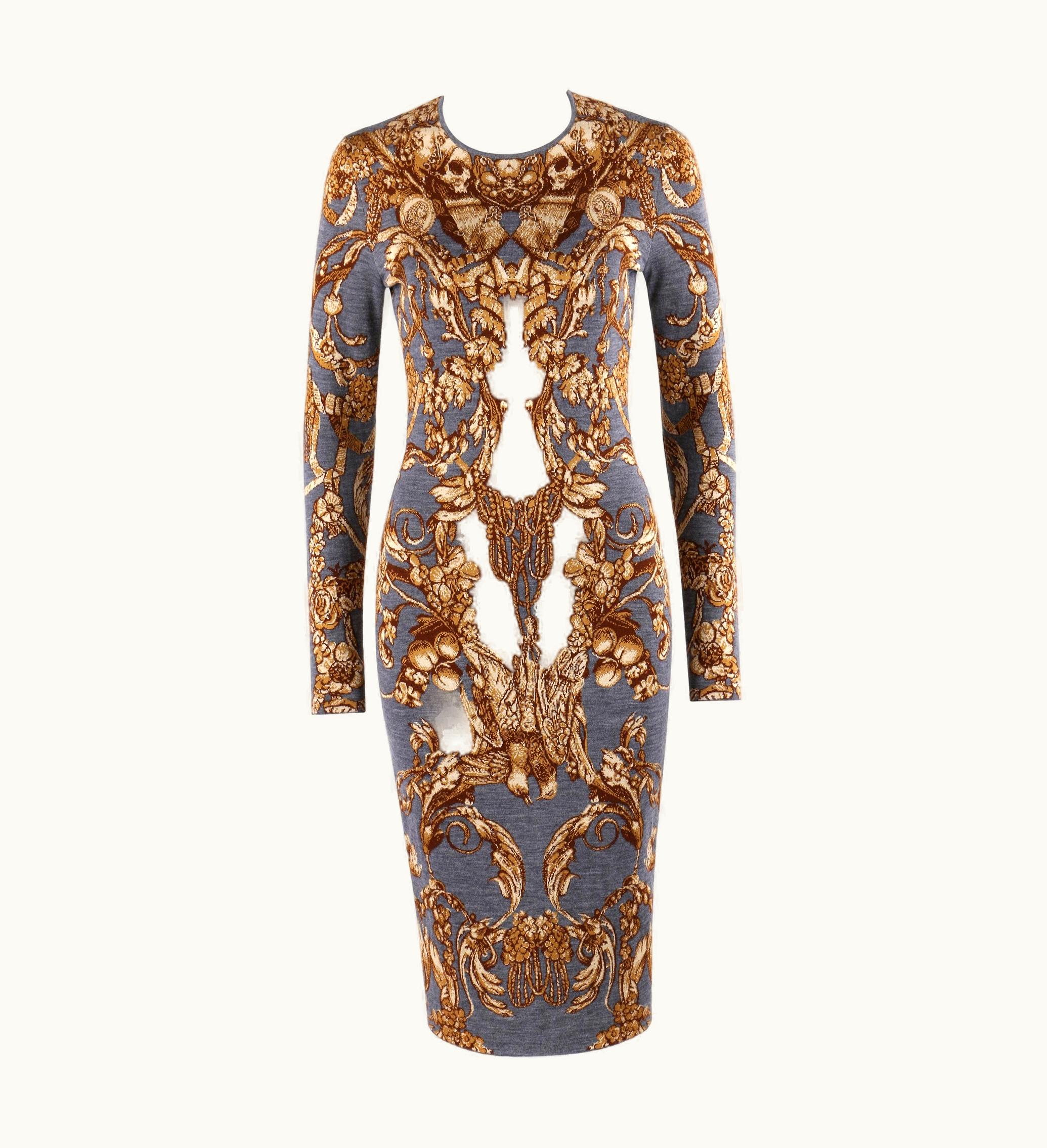 Alexander McQueen Alexander McQUEEN C.2010 "Angels & Demons" Grinling Gibbons Knit Sheath Dress