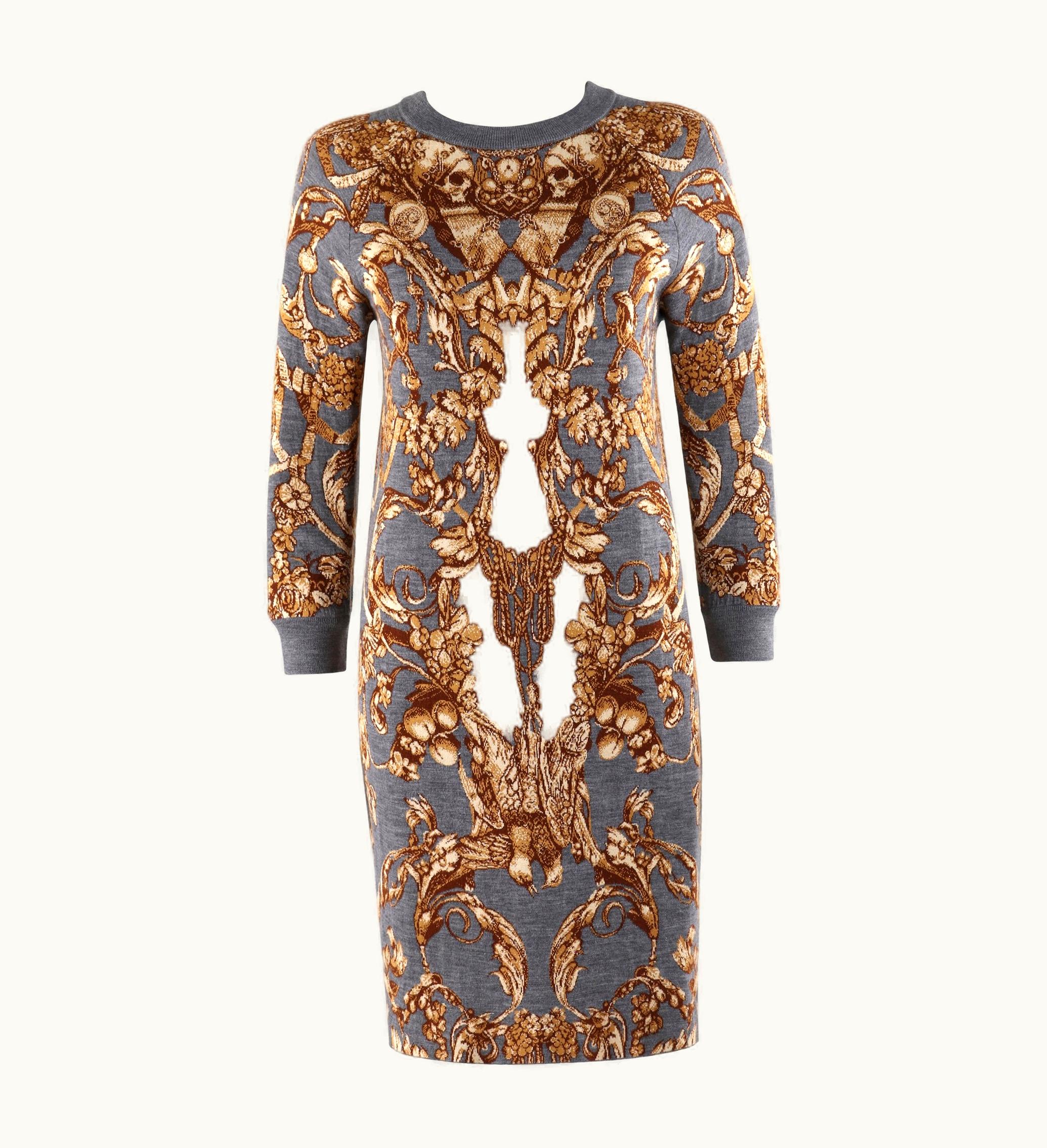 Alexander McQueen Alexander McQUEEN C.2010 "Angels & Demons" Grinling Gibbons Shift Knit Dress