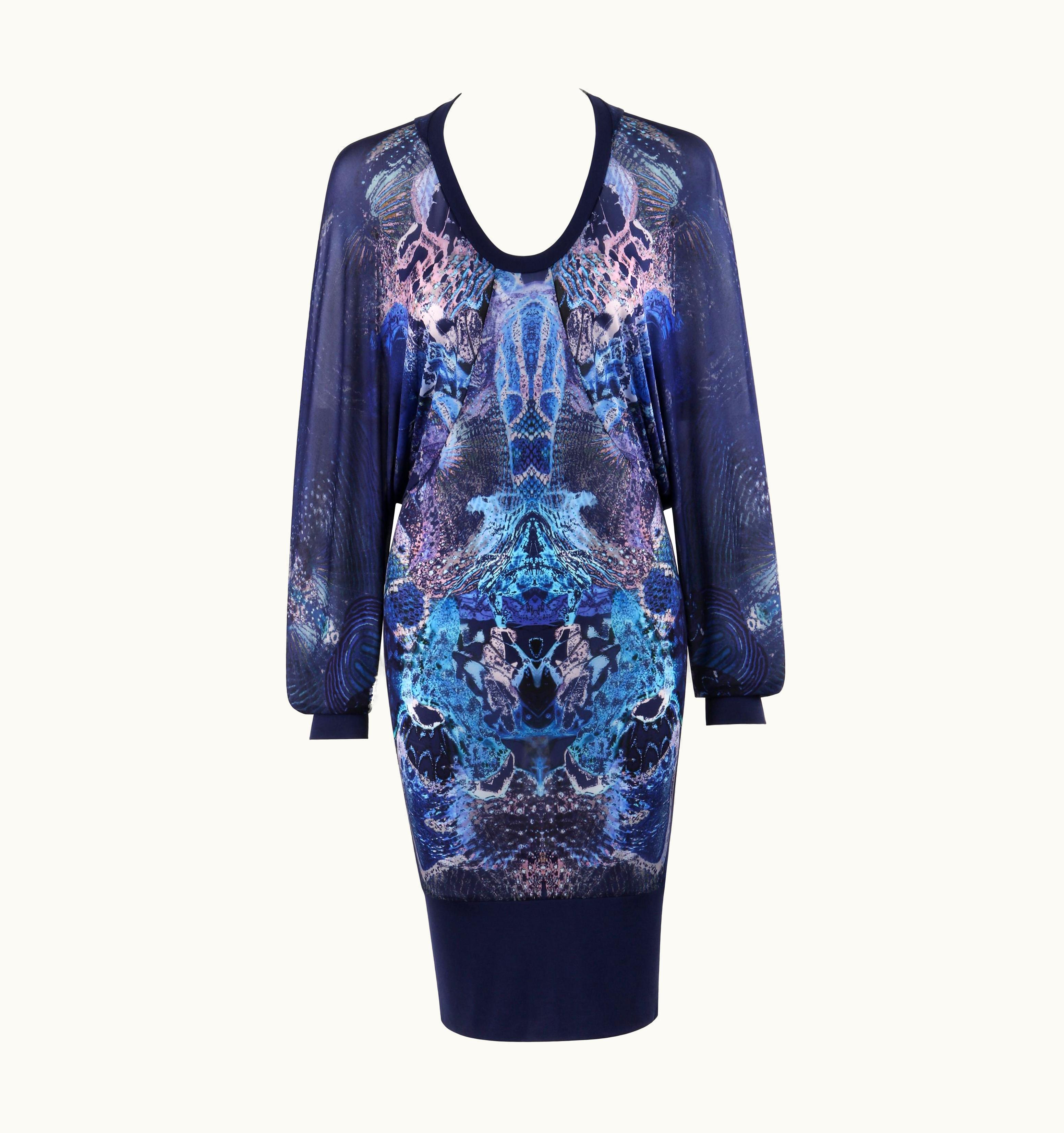 Alexander McQueen Alexander McQUEEN S/S 2010 "Plato' Atlantis" Kaleidoscope Dolman Sleeve Dress