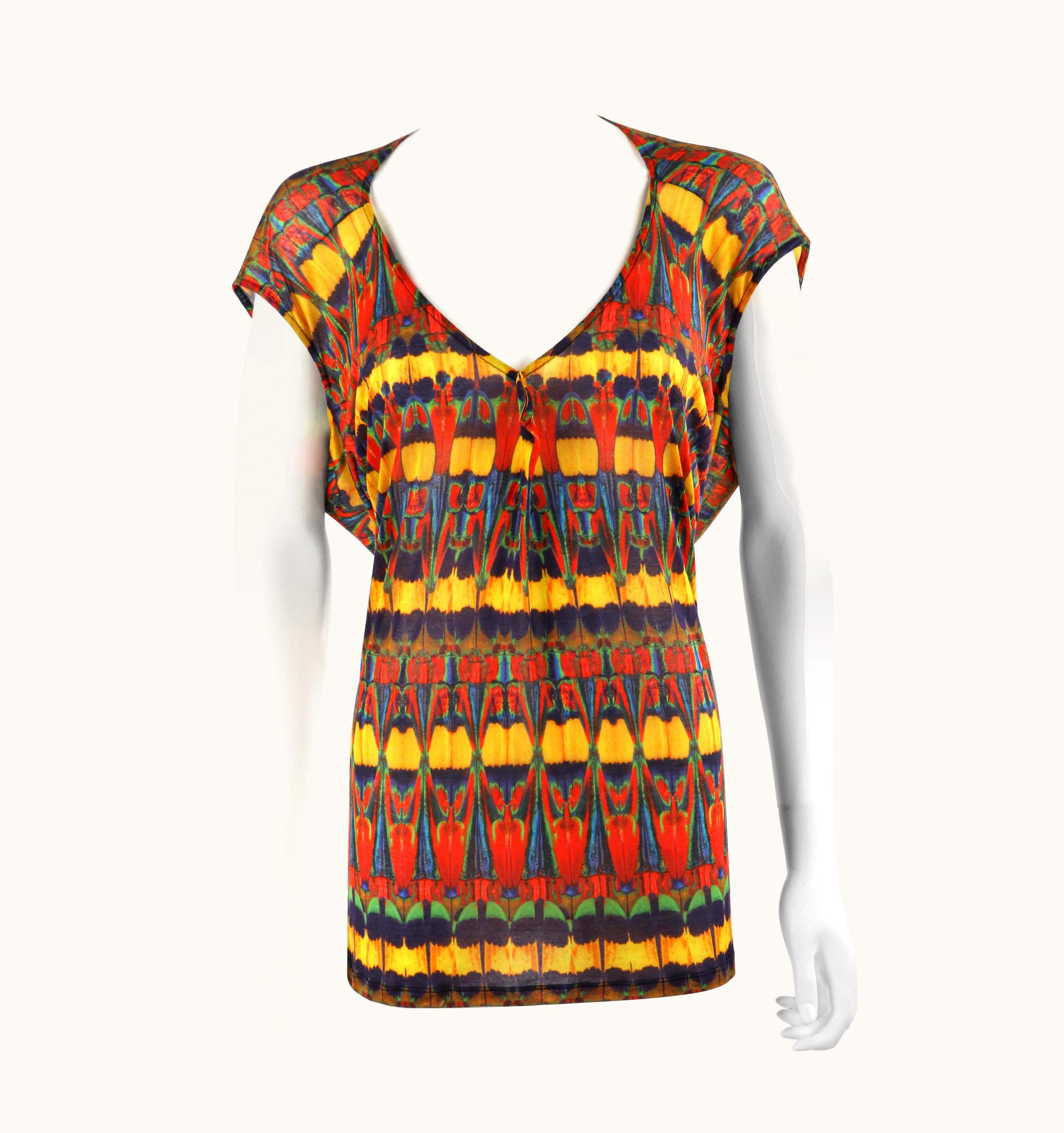Alexander McQueen Alexander McQUEEN S/S 2010 "Platos Atlantis" Beetle Kaleidoscope Draped Knit Top