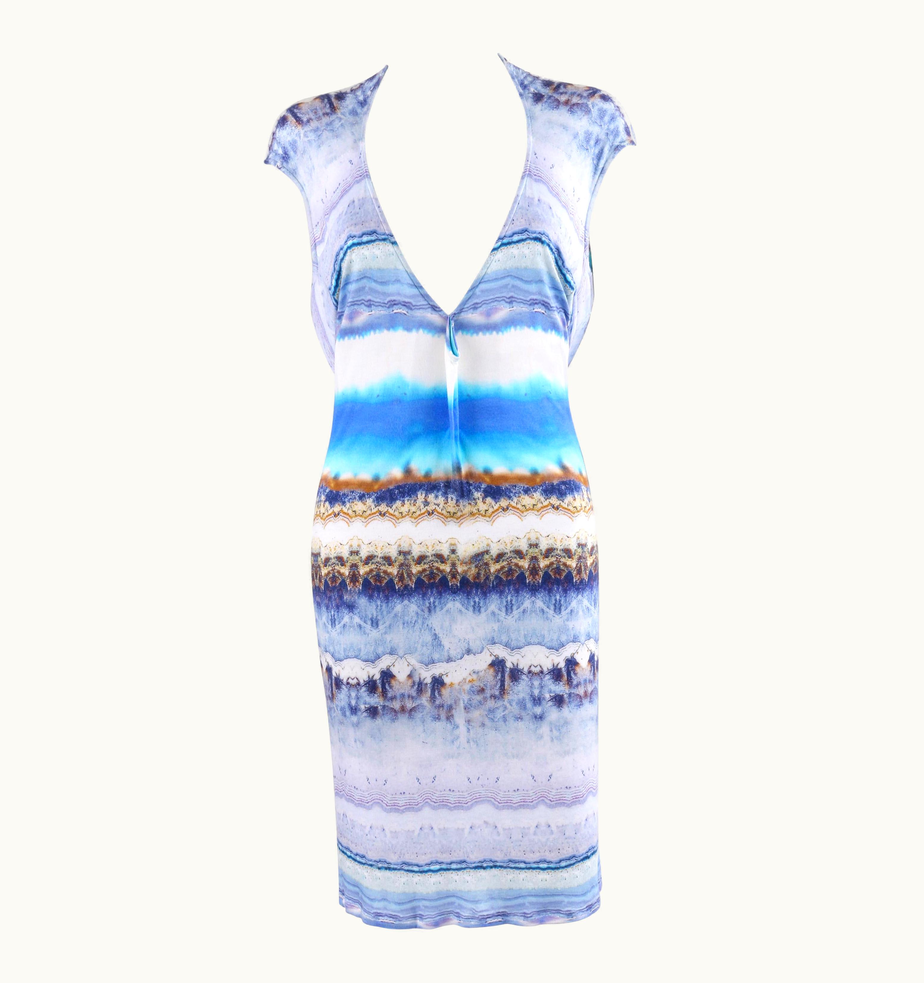 Alexander McQueen Alexander McQUEEN Resort 2010 Agate Geode Print Jersey Knit Body-Con Dress