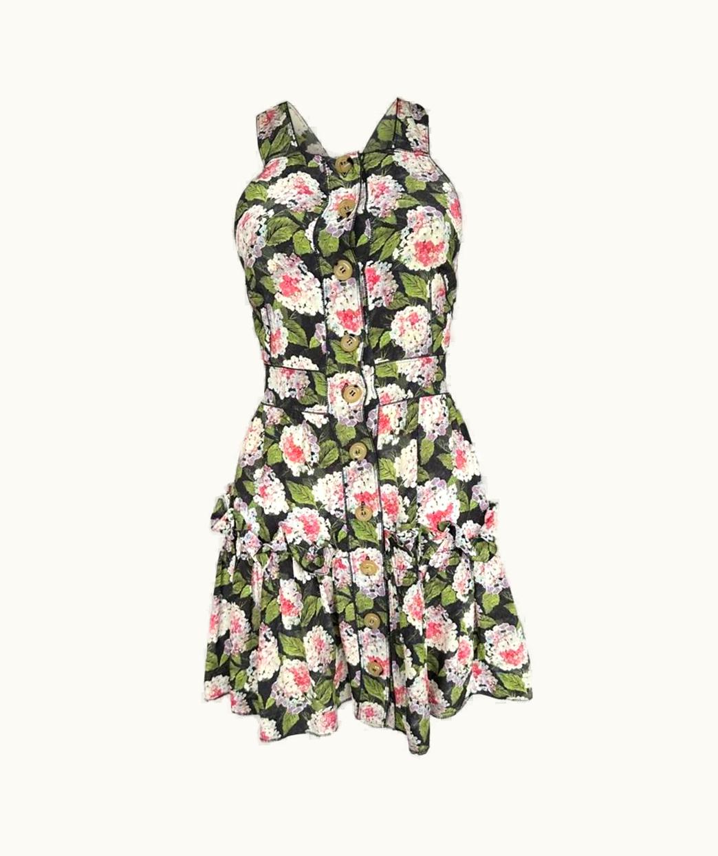Dolce & Gabbana Dolce & Gabbana Floral Silk Runway Mini Dress S/S 2011