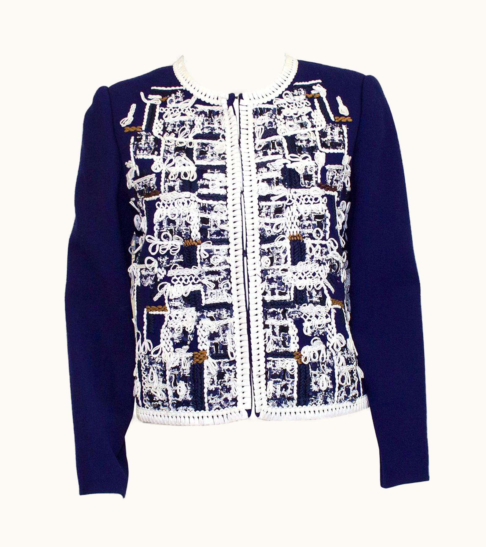 Oscar De La Renta Oscar De La Renta Pre Fall 2011 Navy Embroidered Jacket