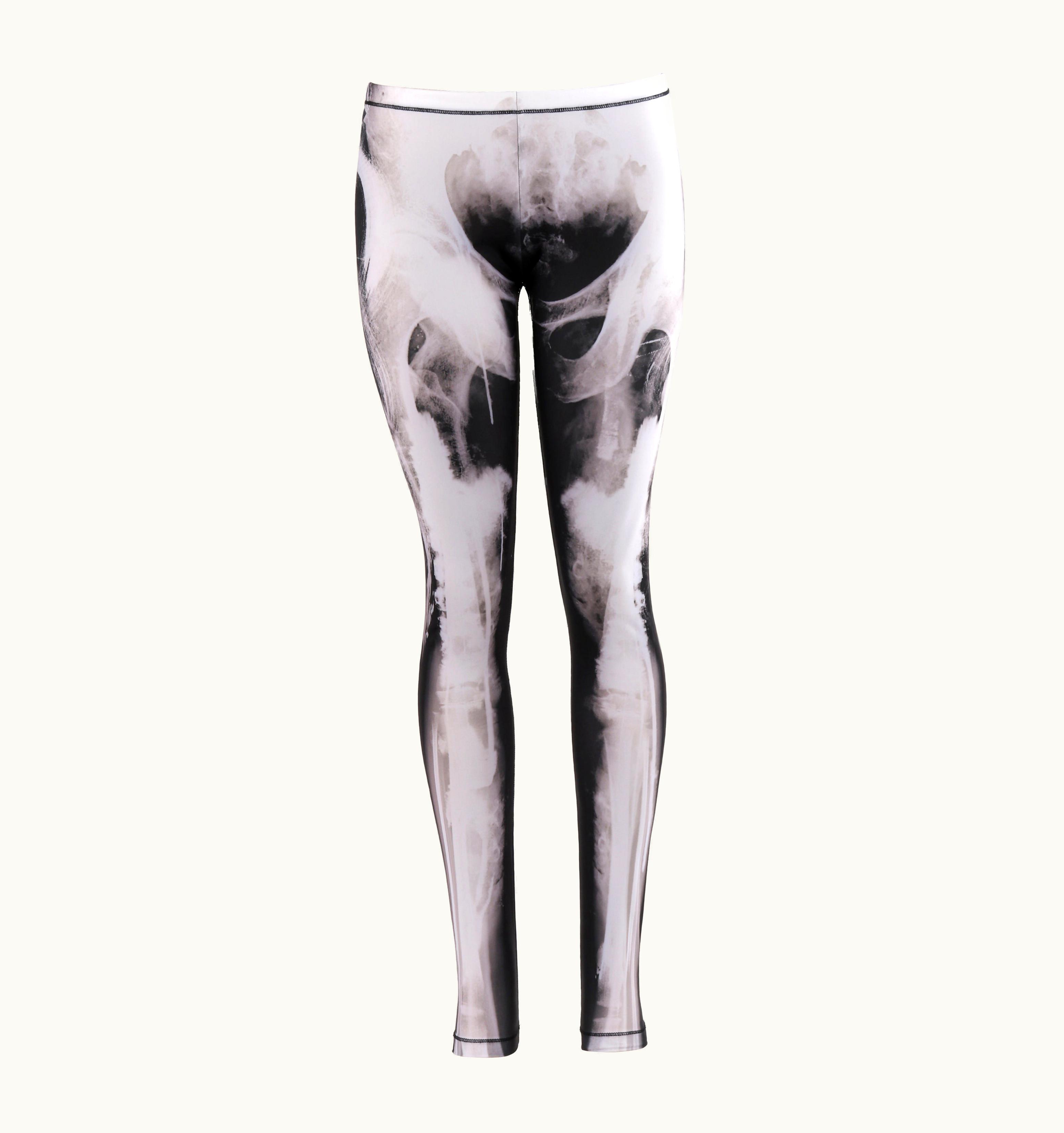 Alexander McQueen Alexander McQUEEN 2012 Abstract -Ray Skeleton Print Leggings Black White