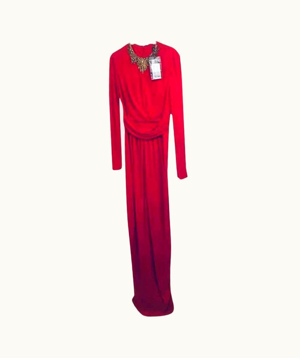 Alexander McQueen Alexander Mcqueen 2013 Red Silk Maxi Dress Eu