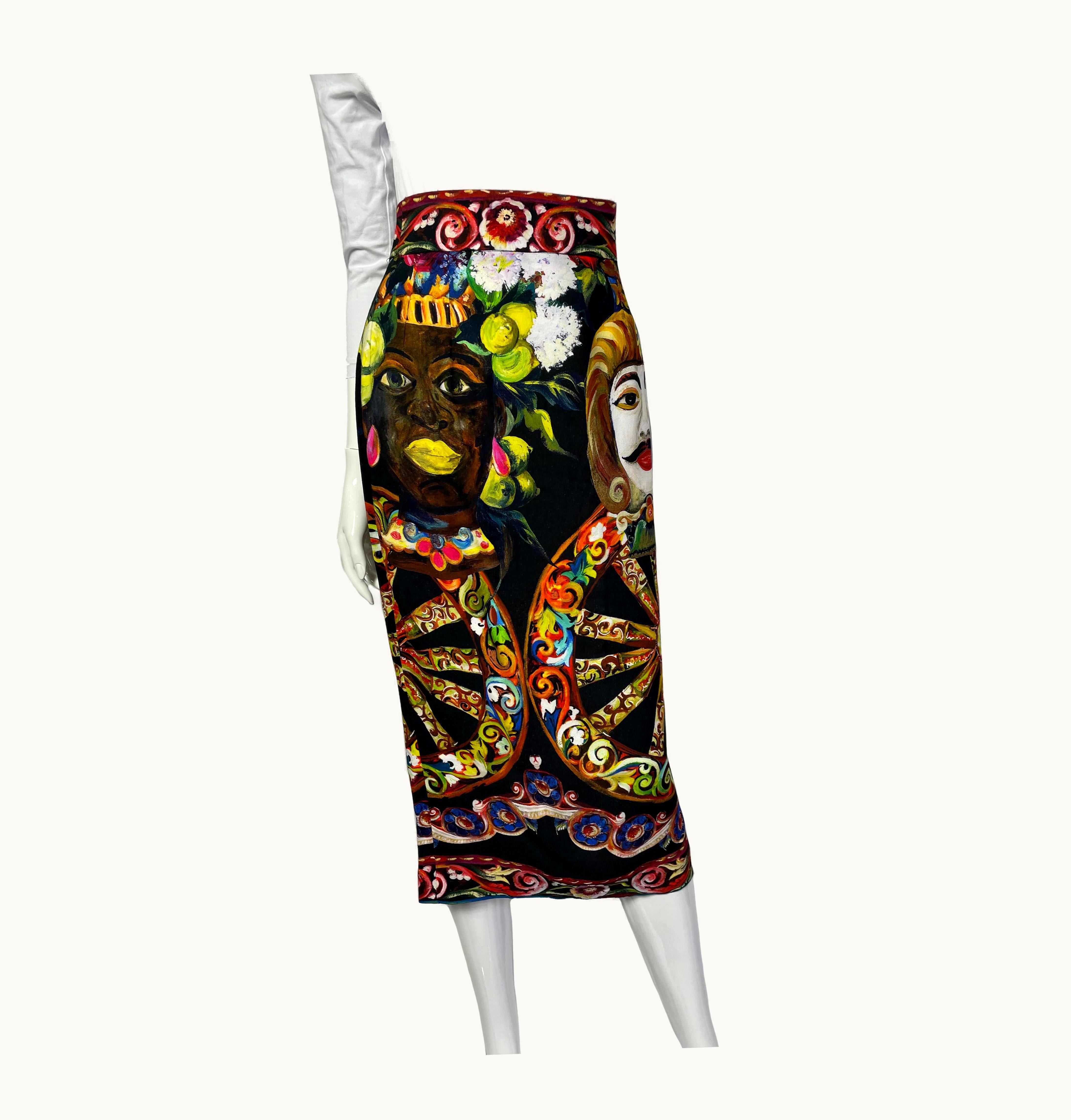 Dolce & Gabbana Dolce&Gabbana Printed Sicilia Collection Midi Pencil Skirt, S/S 2013