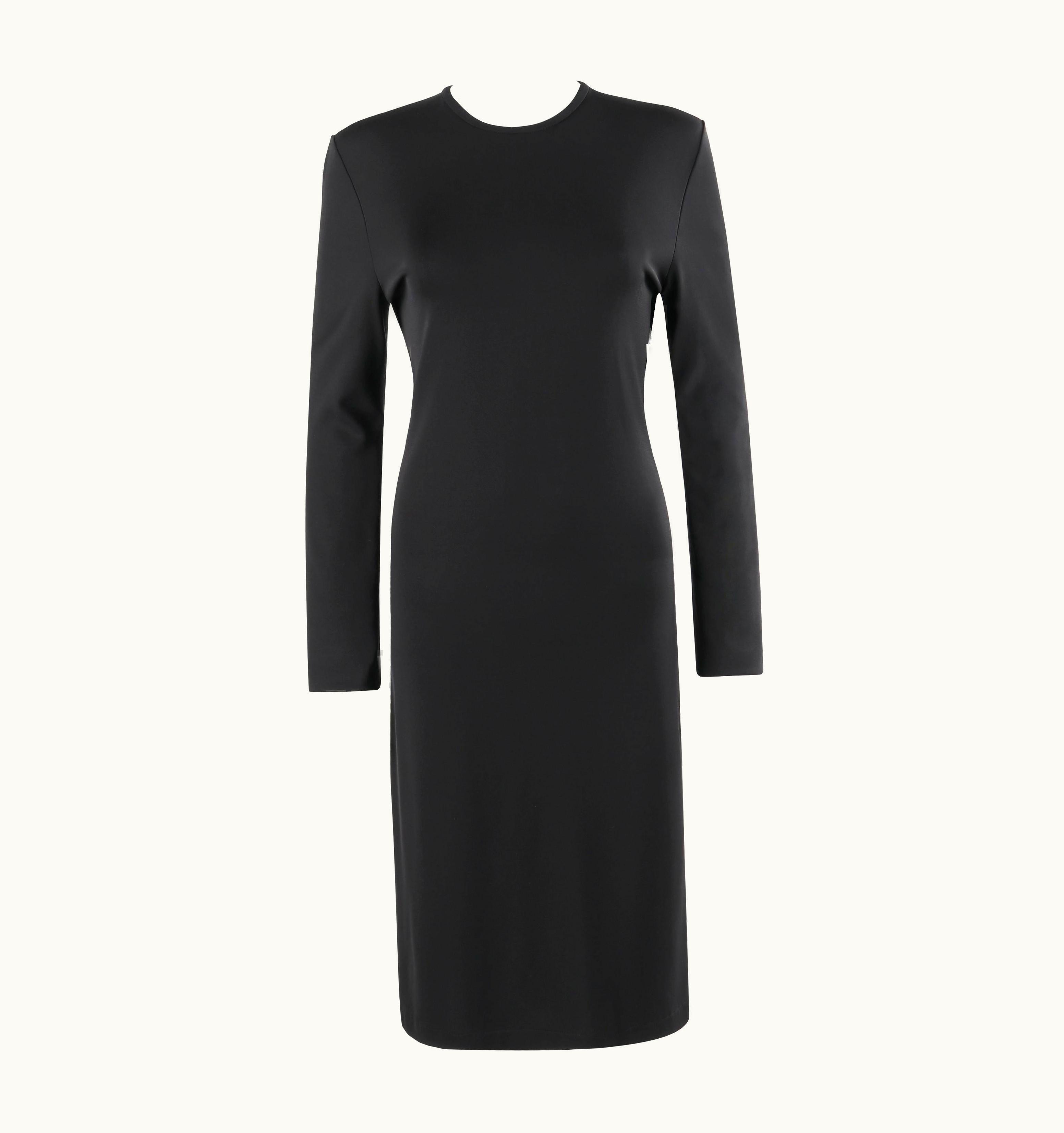 Givenchy Givenchy Pre Fall 2013 Black Long Sleeve Ruffle Detail Knit Sheath Dress Nwt