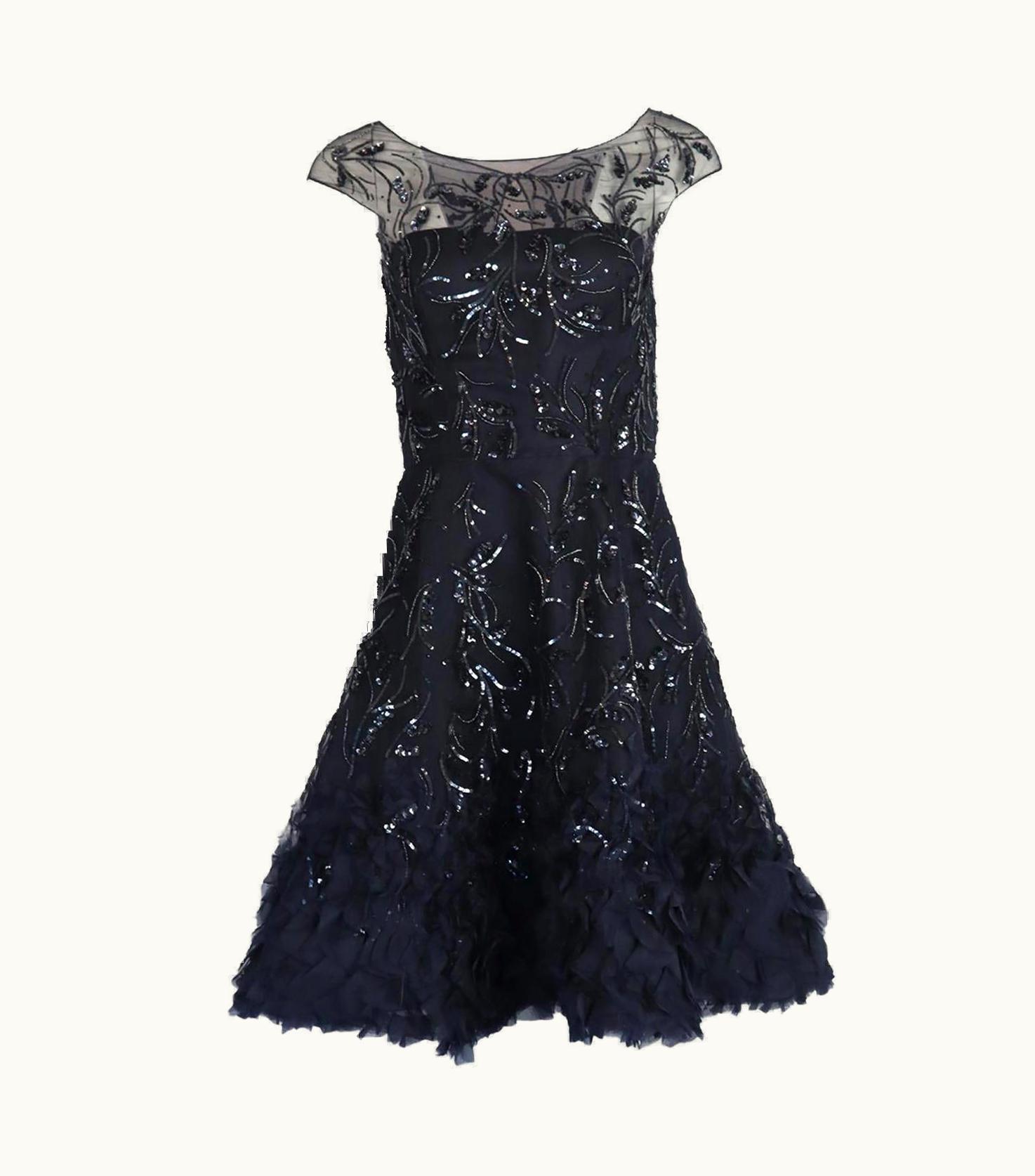 Oscar De La Renta Oscar De La Renta 2014 Belted Embellished Tulle And Silk Blend Dress Uk