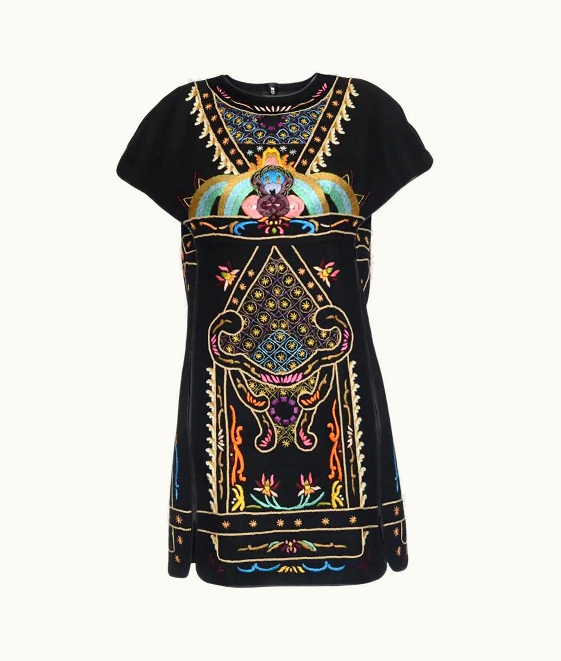 Valentino AW 2015 Valentino Black Patchwork Mini Dress It