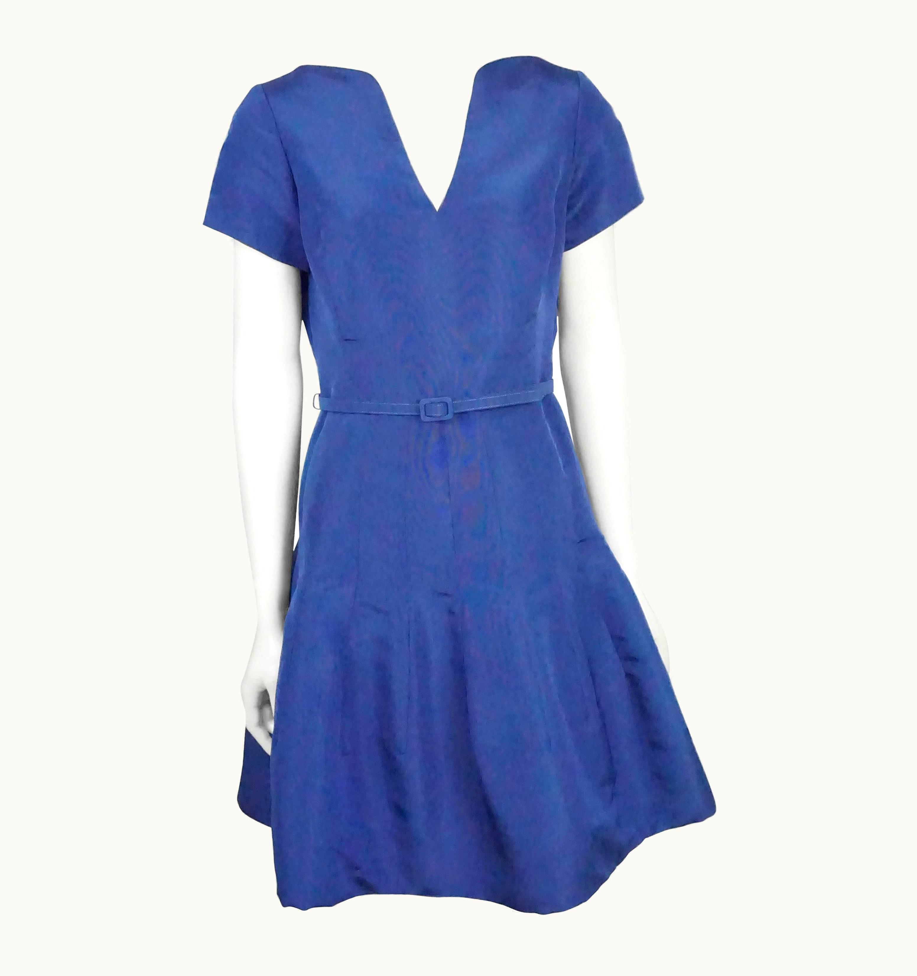 Oscar De La Renta Oscar De La Renta Electric Blue Taffeta Dress, S/S 2015
