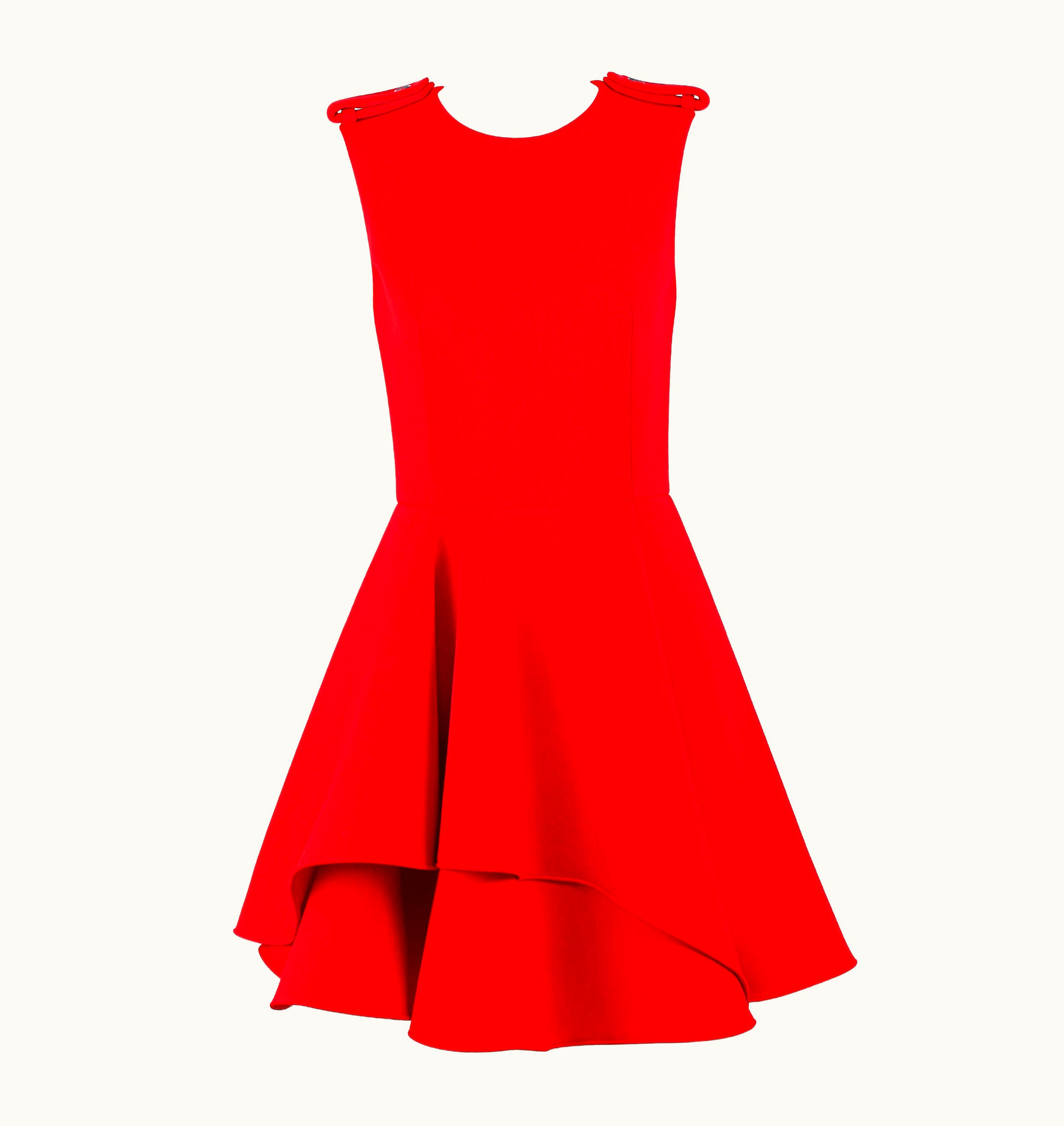 Alexander McQueen Pre-Fall 2015 Layered Fit & Flare Sleeveless Military Dress