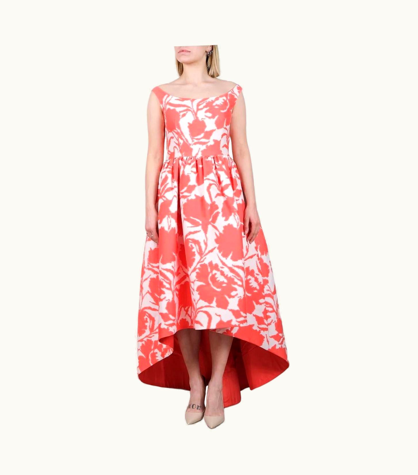 Oscar De La Renta 2015 Oscar De La Renta Floral Print Evening Dress With Asymmetric Hem UZ0603529