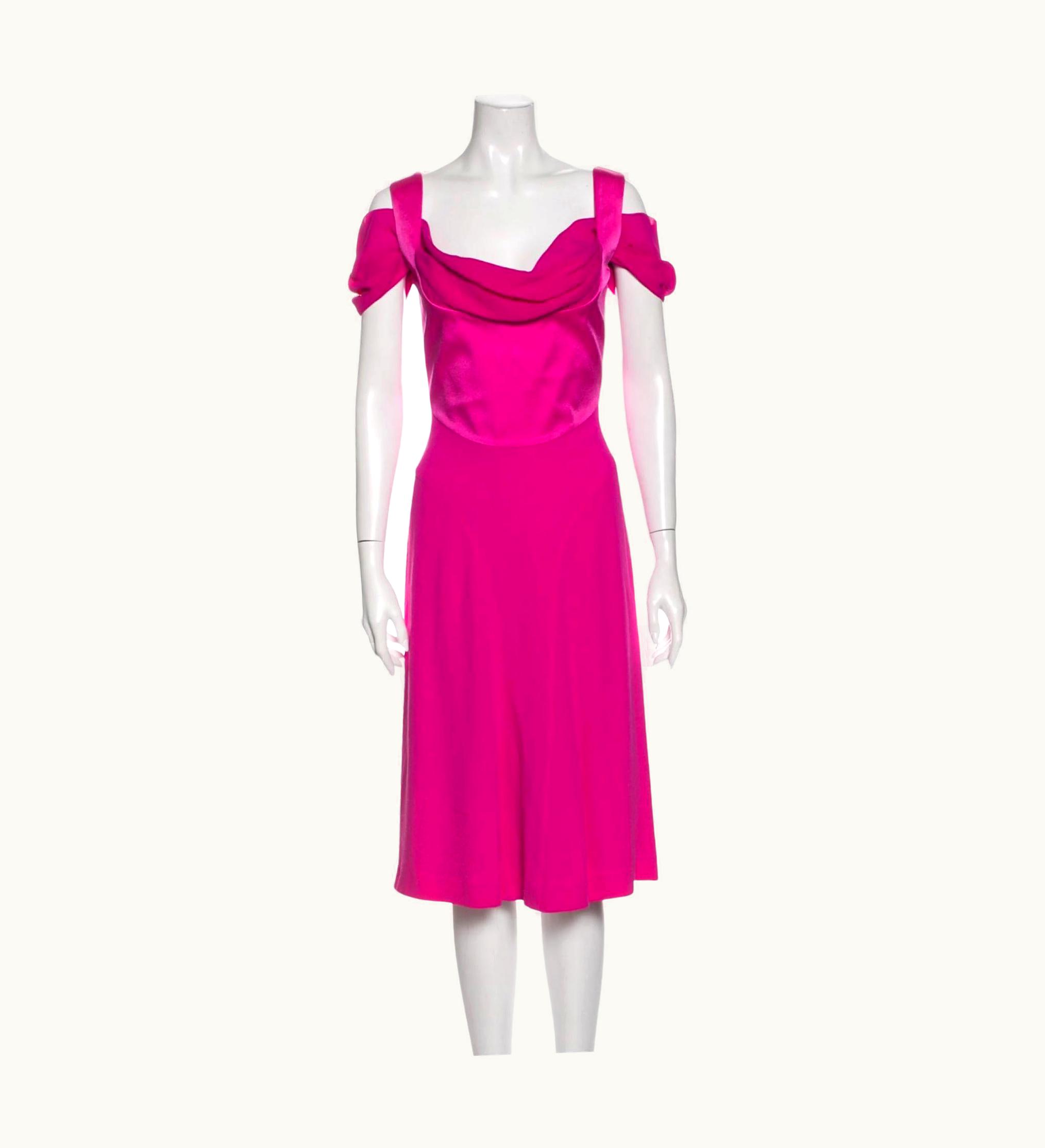 Vivienne Westwood Red Label Off The Shoulder Fuchsia Dress (us4)