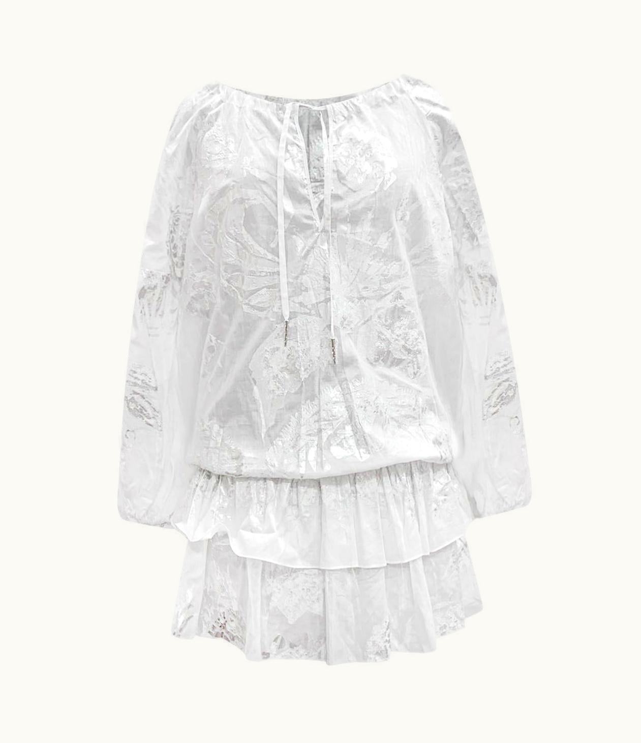 Roberto Cavalli S/S 2017 Roberto Cavalli Cotton White Mini Boho Tunic/dress